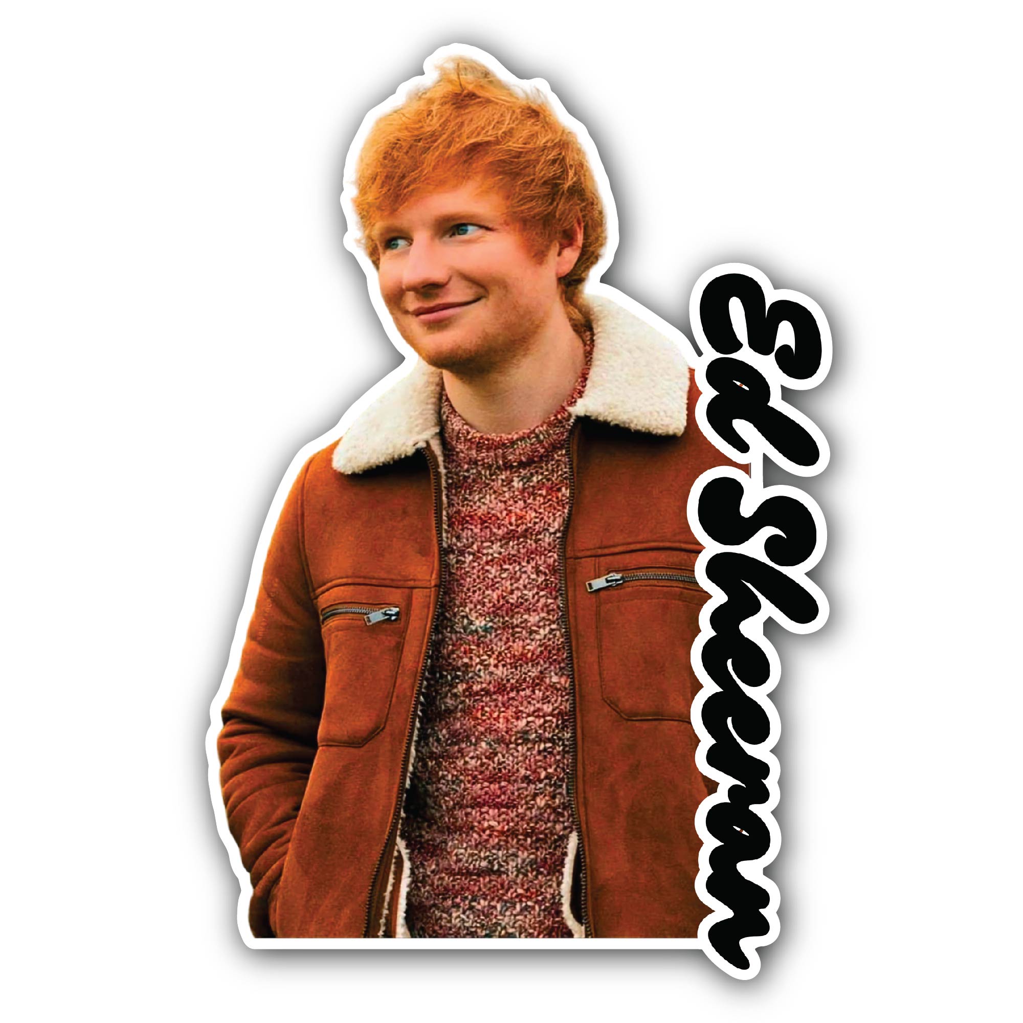 Ed Sheeran Sticker, Waterproof Vinyl Decal Sticker Indoor Or Outdoor 2 (Pieces) 3" and 5"