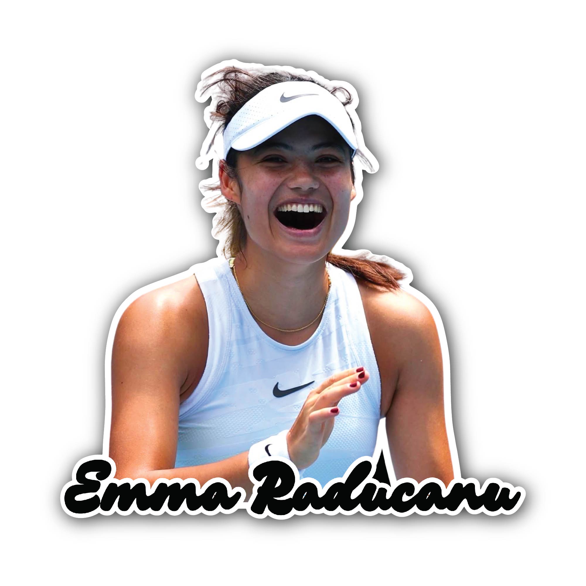 Emma Raducanu Sticker, Waterproof Vinyl Decal Sticker Indoor Or Outdoor 2 (Pieces) 3" and 5"