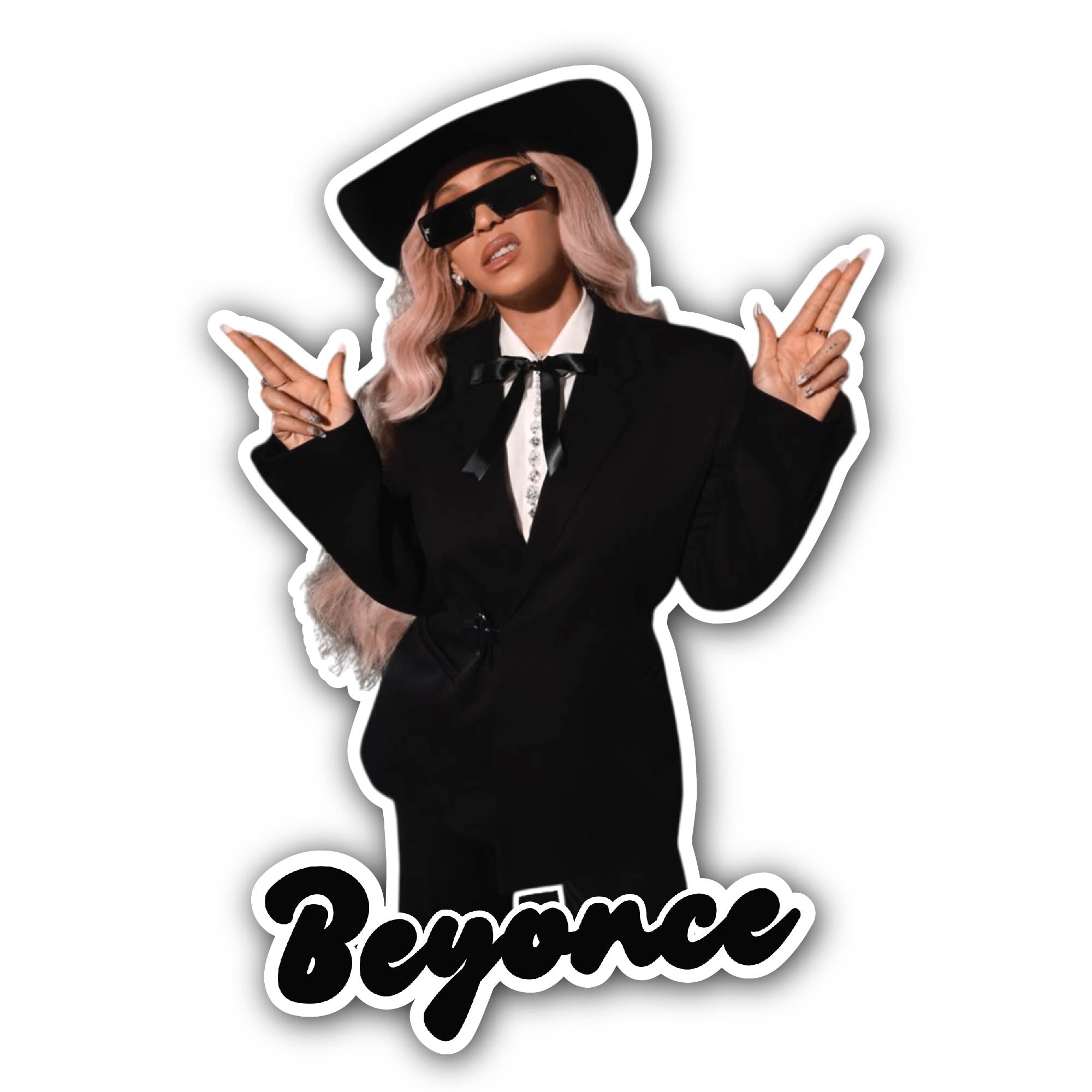 Beyoncé Sticker, Waterproof Vinyl Decal Sticker Indoor Or Outdoor 2 (Pieces) 3" and 5"