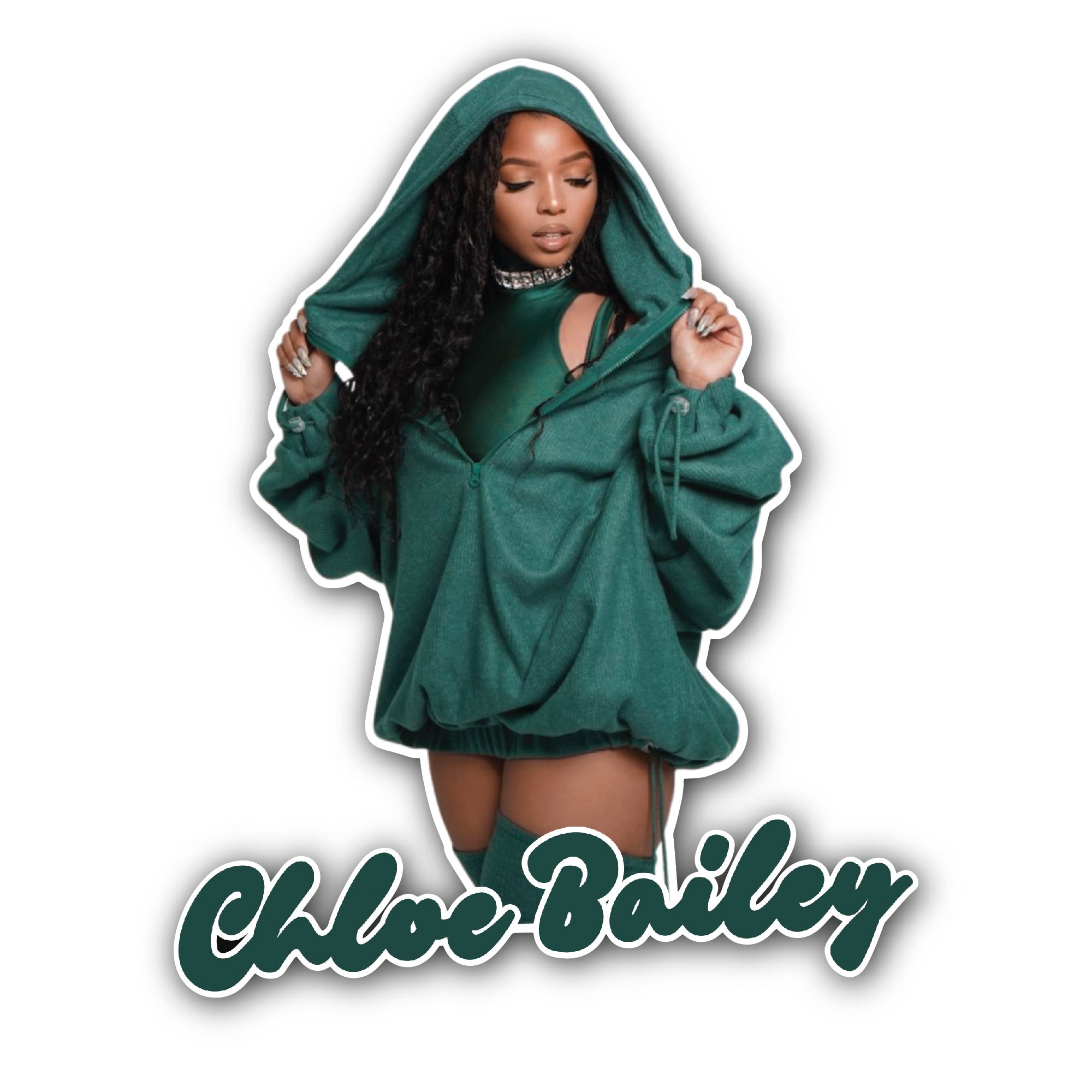 Chloe Bailey Sticker, Waterproof Vinyl Decal Sticker Indoor Or Outdoor 2 (Pieces) 3" and 5"