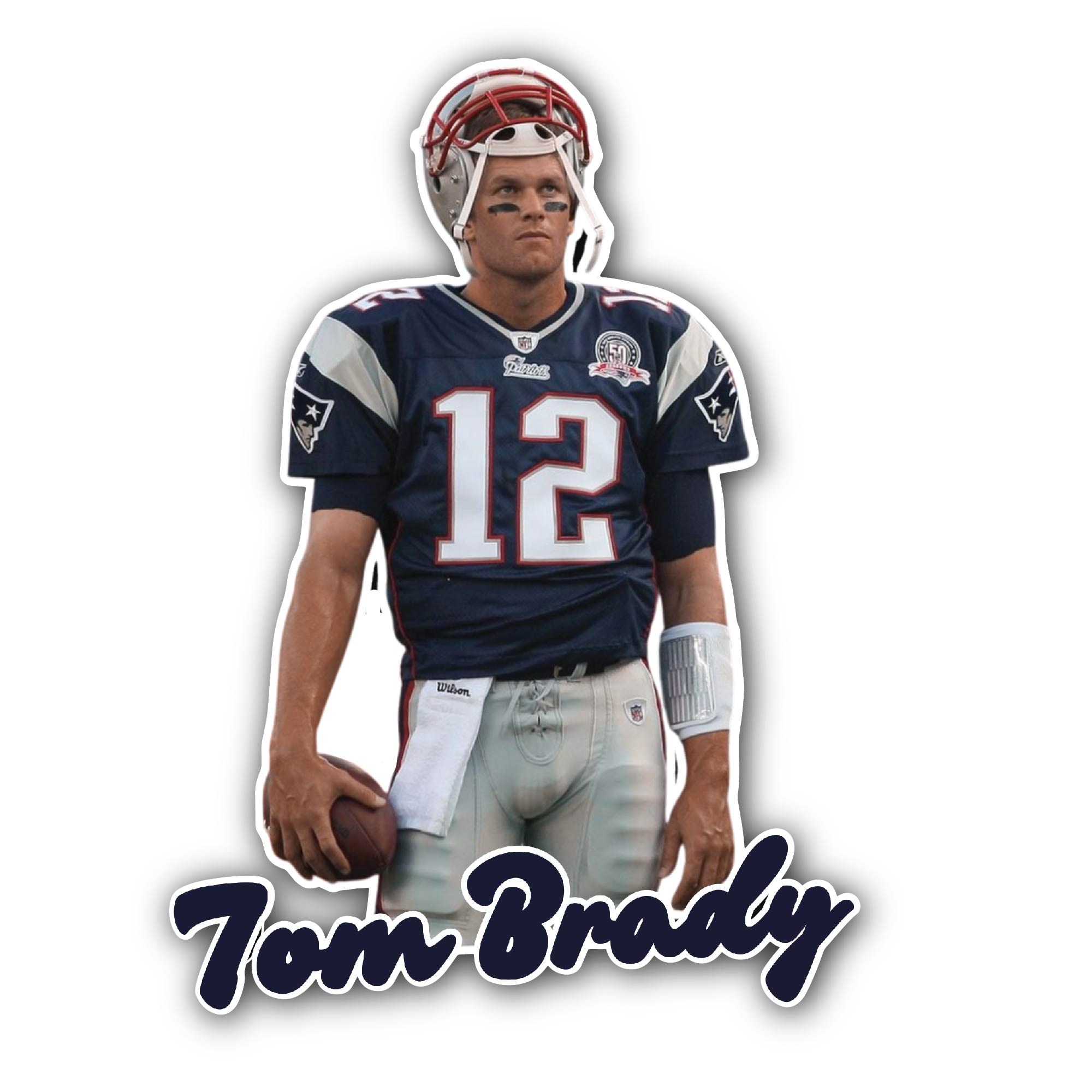 Tom Brady Sticker, Waterproof Vinyl Decal Sticker Indoor Or Outdoor 2 (Pieces) 3" and 5"