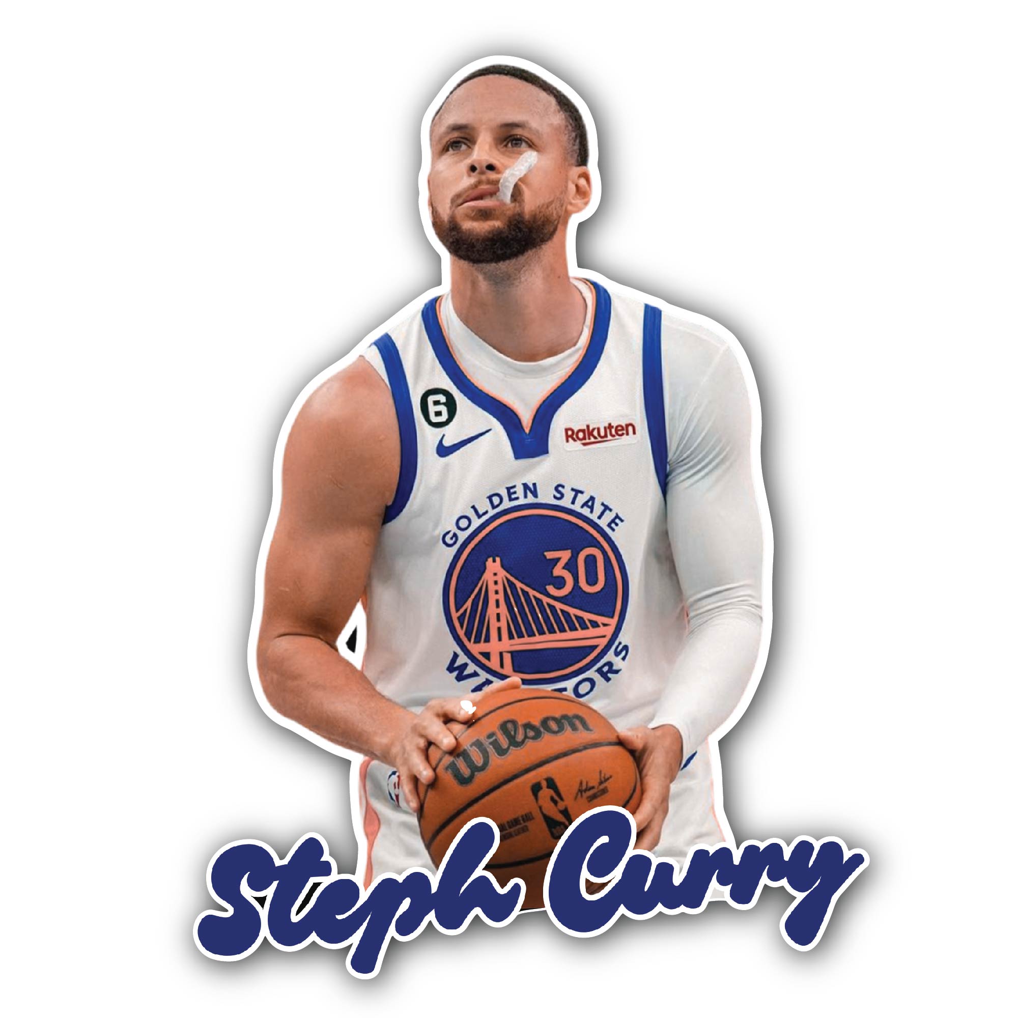 Steph Curry Sticker, Waterproof Vinyl Decal Sticker Indoor Or Outdoor 2 (Pieces) 3" and 5"