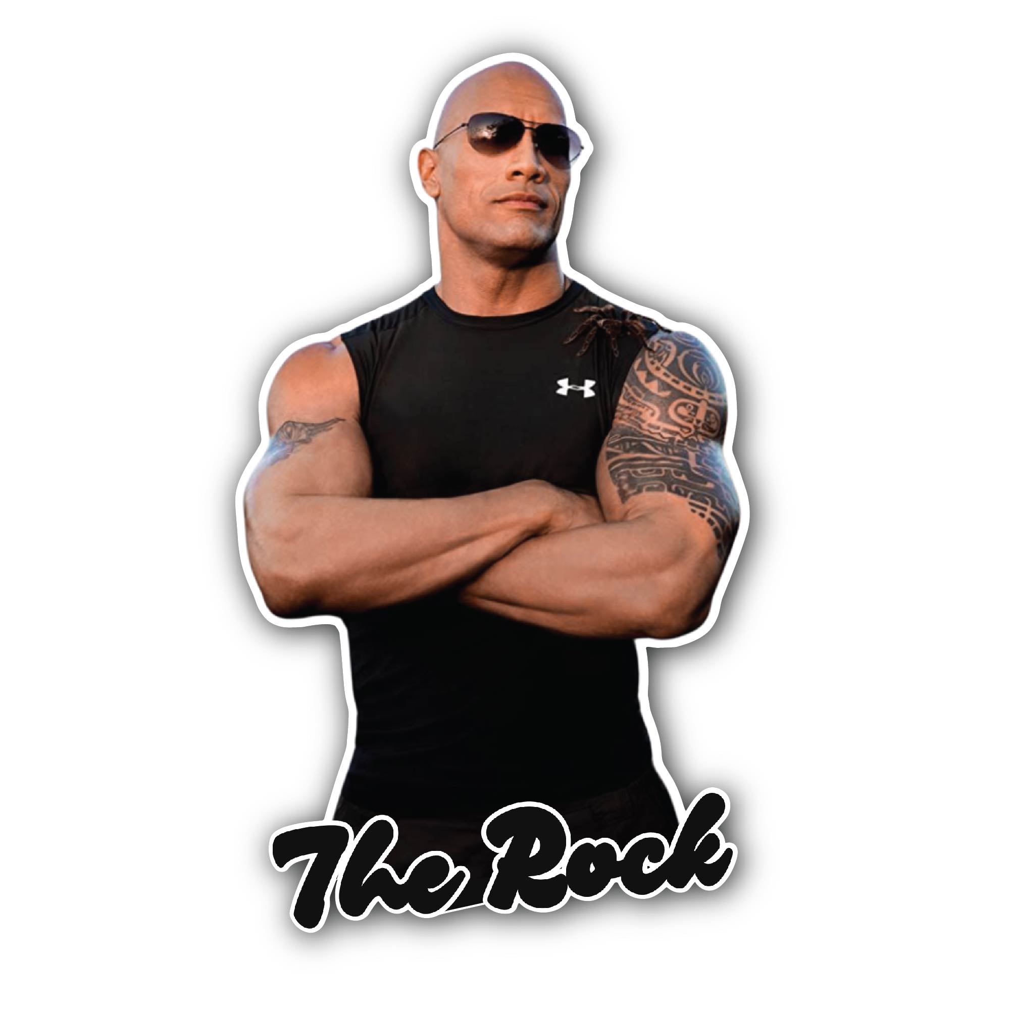 The Rock Sticker, Waterproof Vinyl Decal Sticker Indoor Or Outdoor 2 (Pieces) 3" and 5"