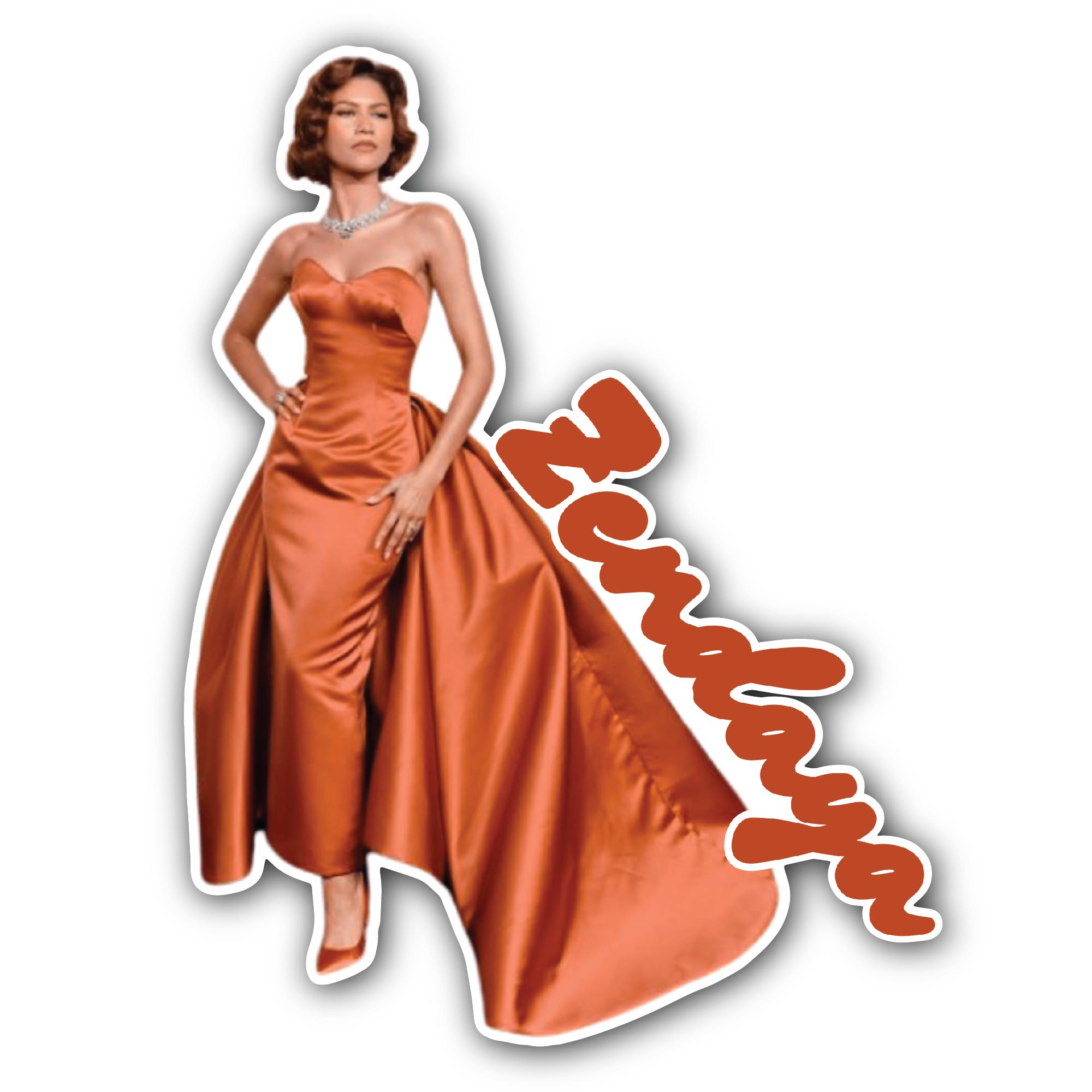 Zendaya Sticker, Waterproof Vinyl Decal Sticker Indoor Or Outdoor 2 (Pieces) 3" and 5"