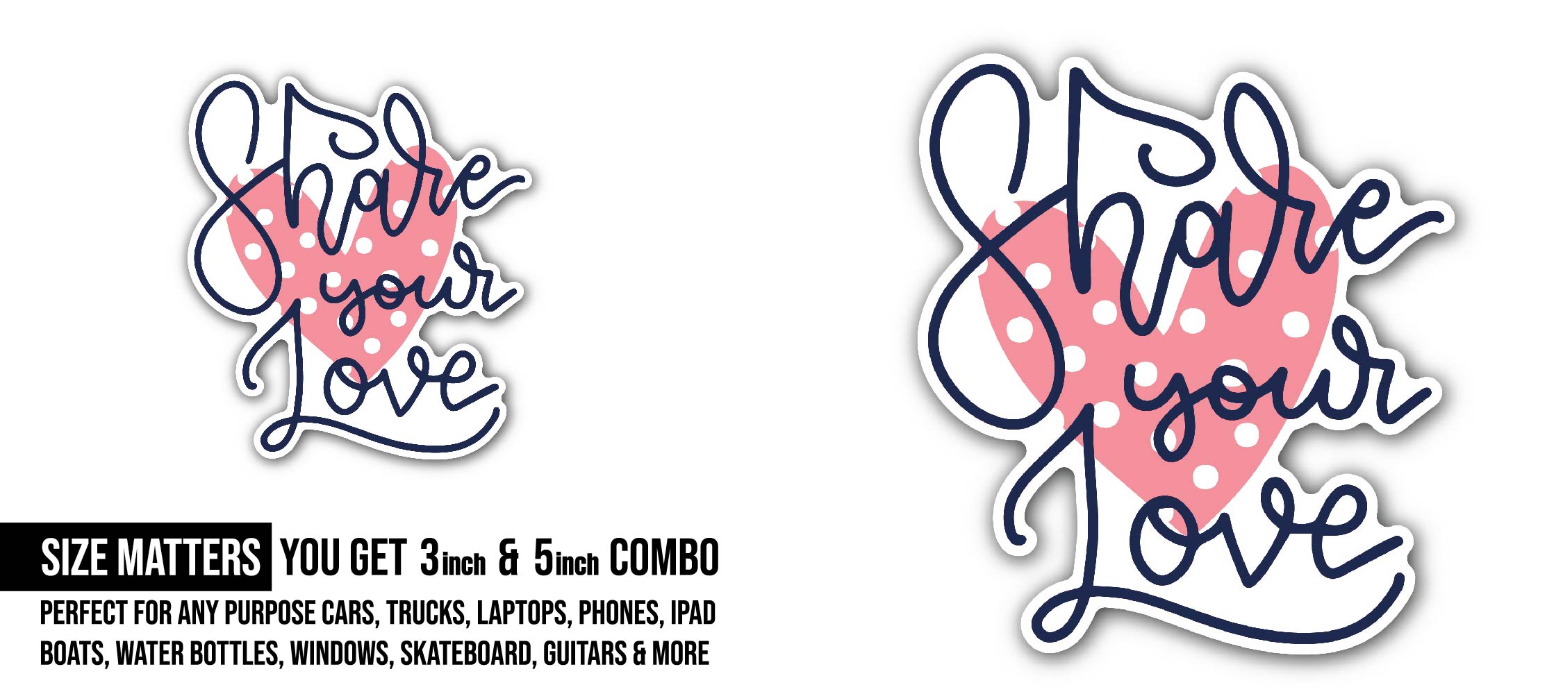 Shake Your Love Sticker, Waterproof Vinyl Decal Sticker Indoor Or Outdoor 2 (Pieces) 3" and 5"