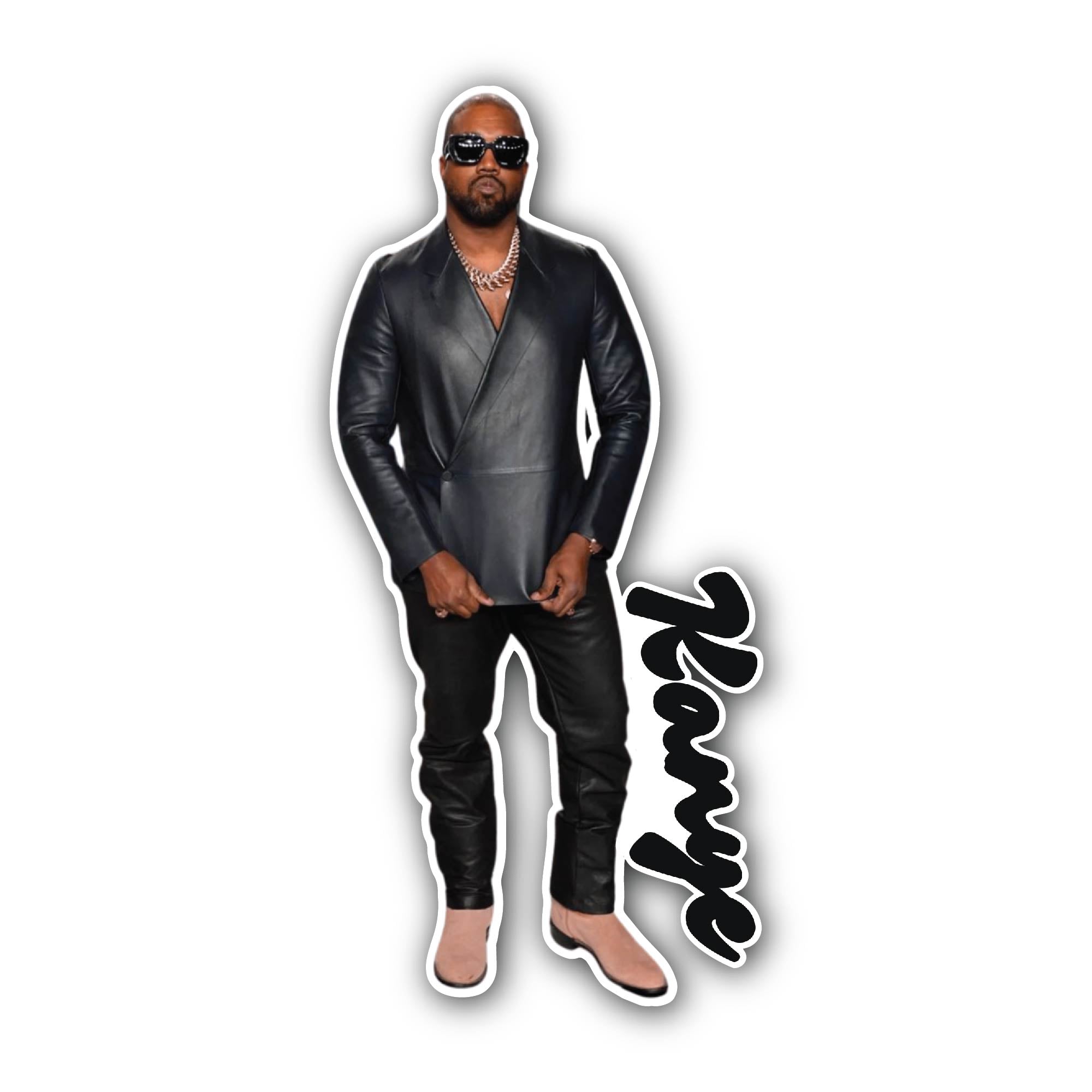 Kanye West Sticker, Waterproof Vinyl Decal Sticker Indoor Or Outdoor 2 (Pieces) 3" and 5"