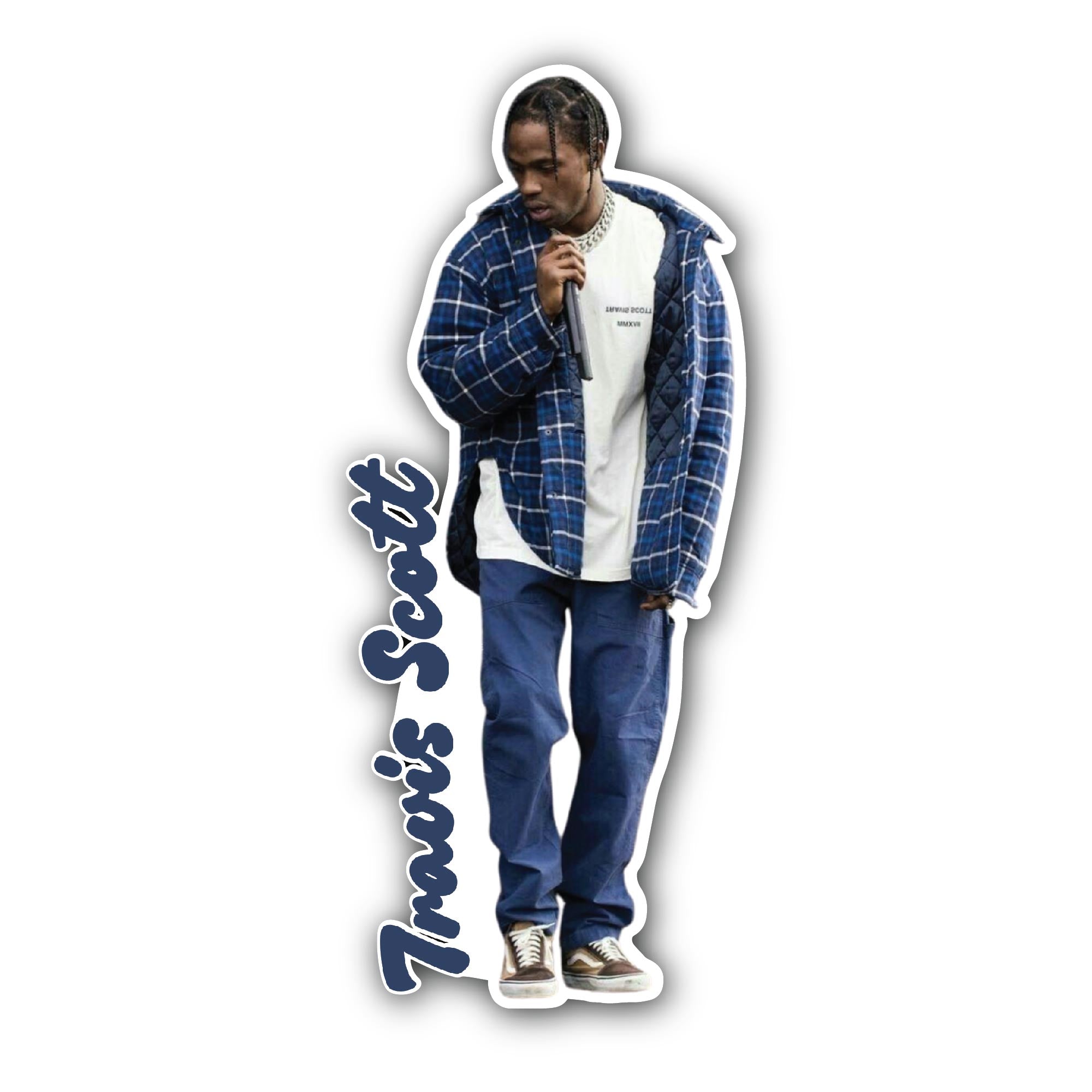 Travis Scott Sticker, Waterproof Vinyl Decal Sticker Indoor Or Outdoor 2 (Pieces) 3" and 5"
