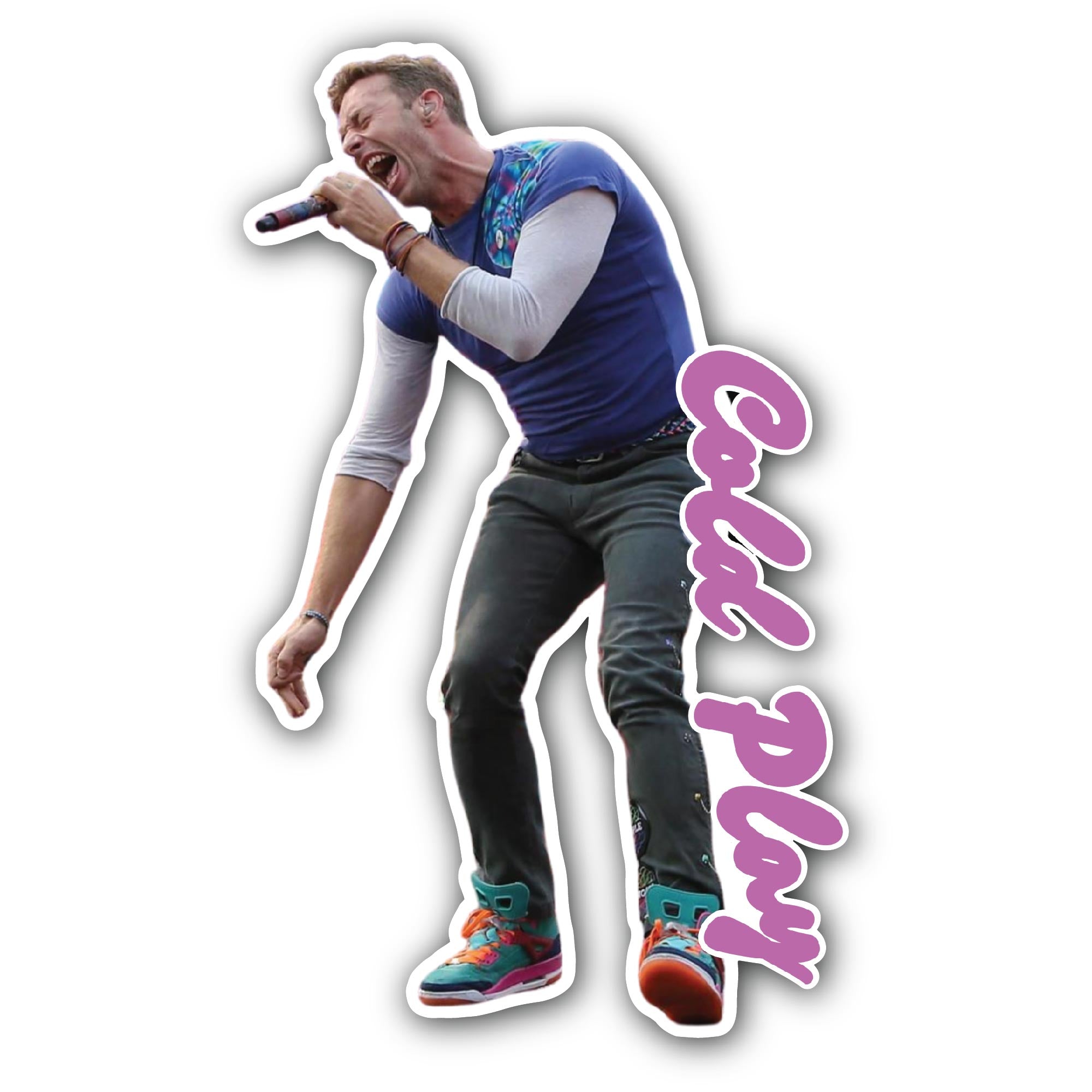Coldplay Sticker, Waterproof Vinyl Decal Sticker Indoor Or Outdoor 2 (Pieces) 3" and 5"