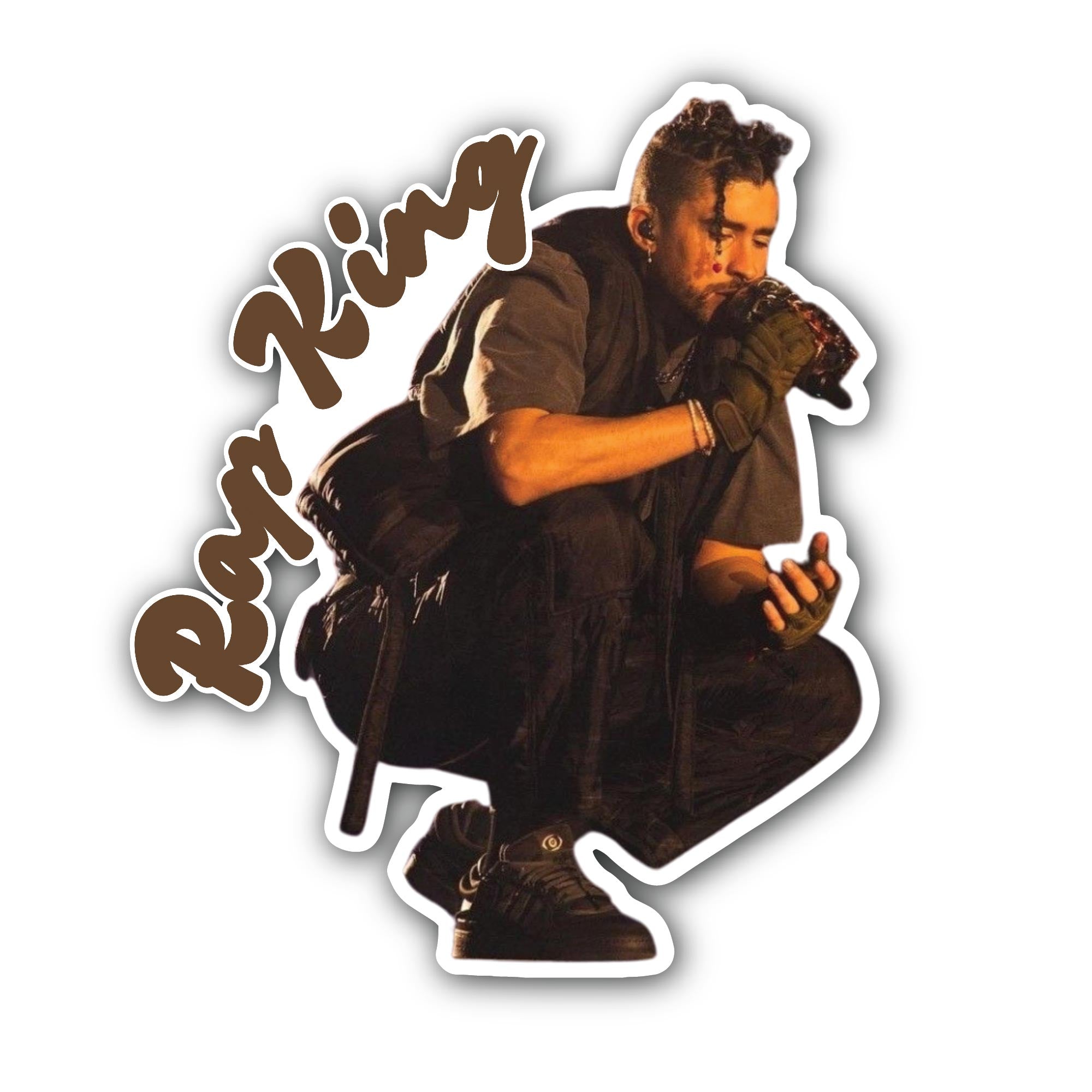 Rap King Sticker, Waterproof Vinyl Decal Sticker Indoor Or Outdoor 2 (Pieces) 3" and 5"