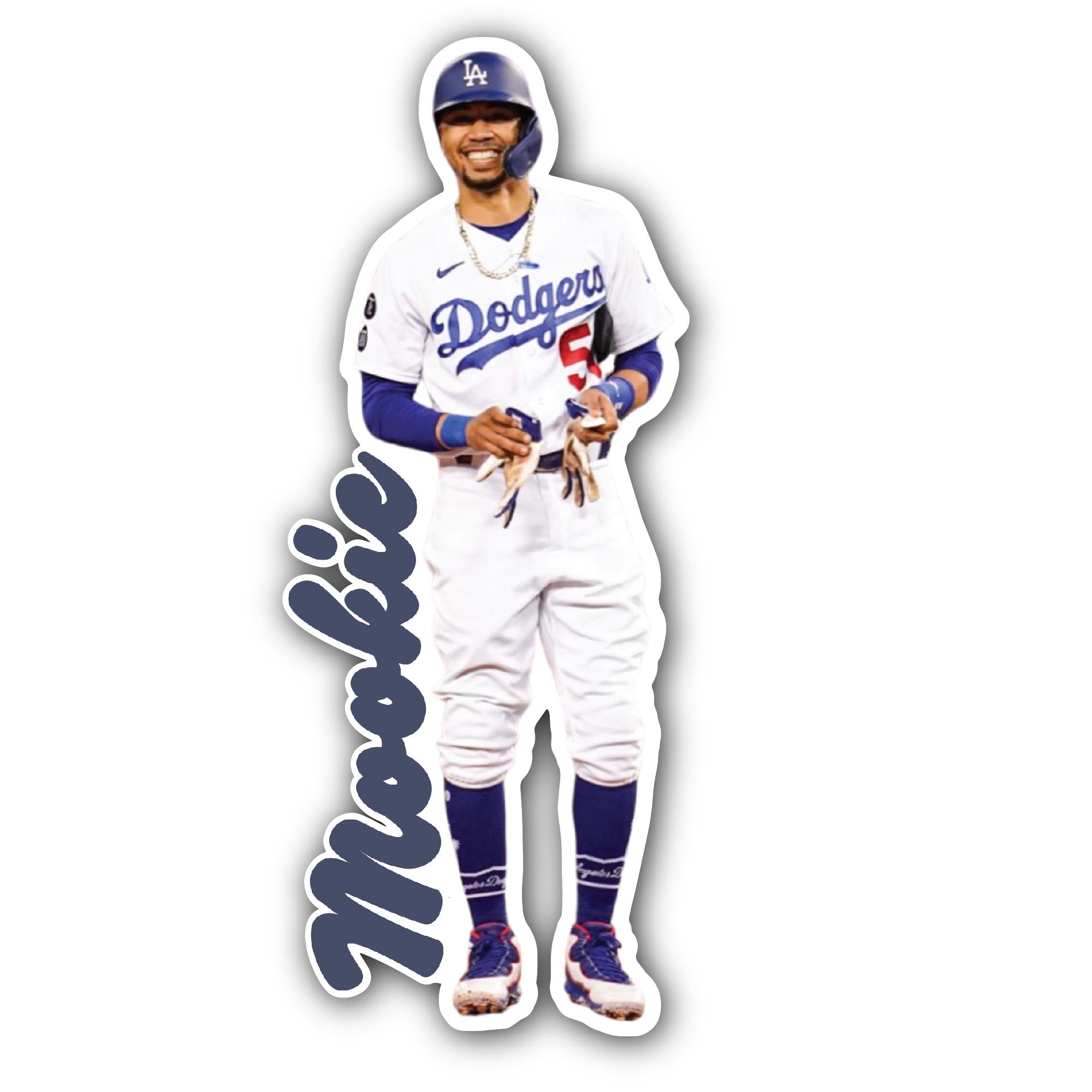 Mookie Sticker, Waterproof Vinyl Decal Sticker Indoor Or Outdoor 2 (Pieces) 3" and 5"