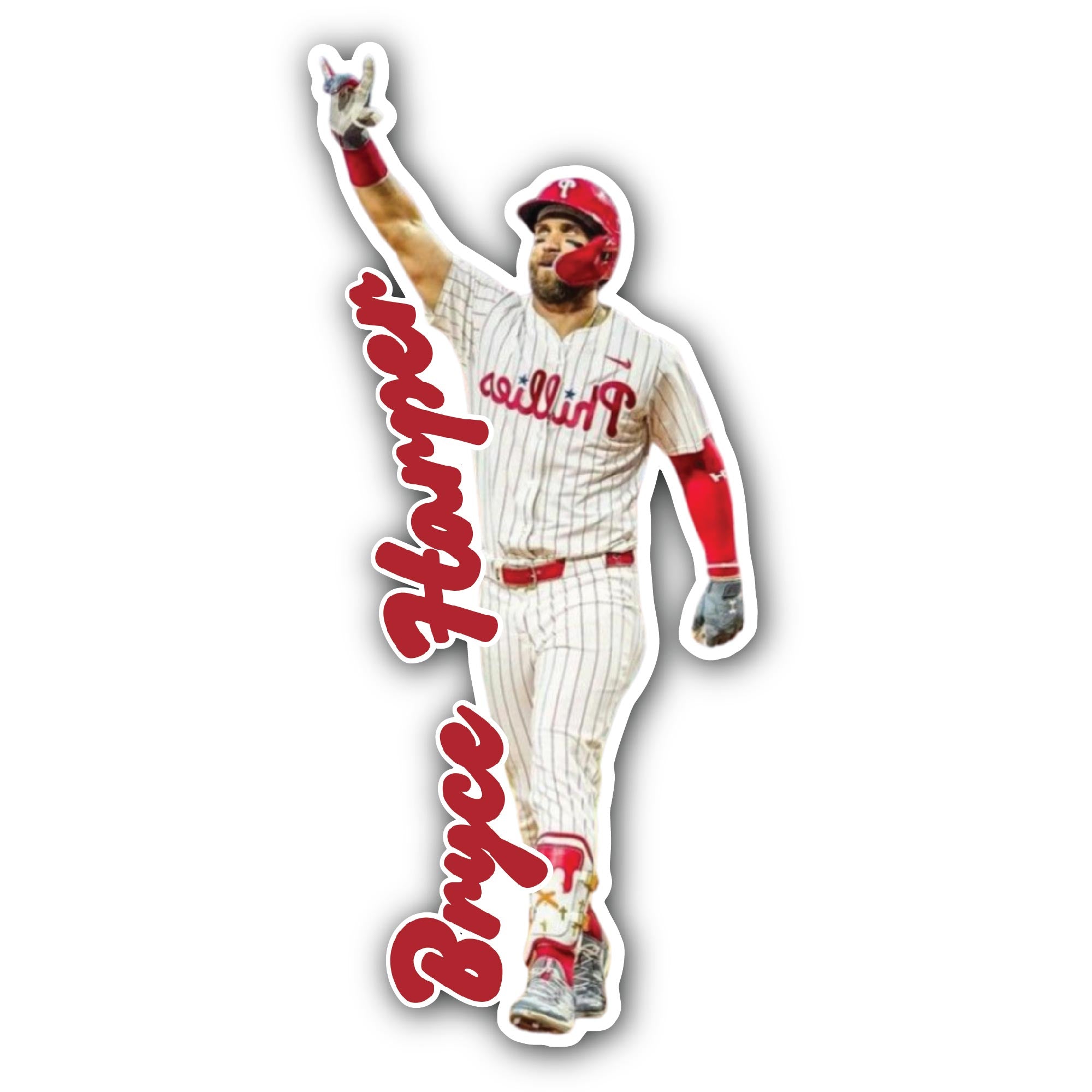 Bryce Harper Sticker, Waterproof Vinyl Decal Sticker Indoor Or Outdoor 2 (Pieces) 3" and 5"