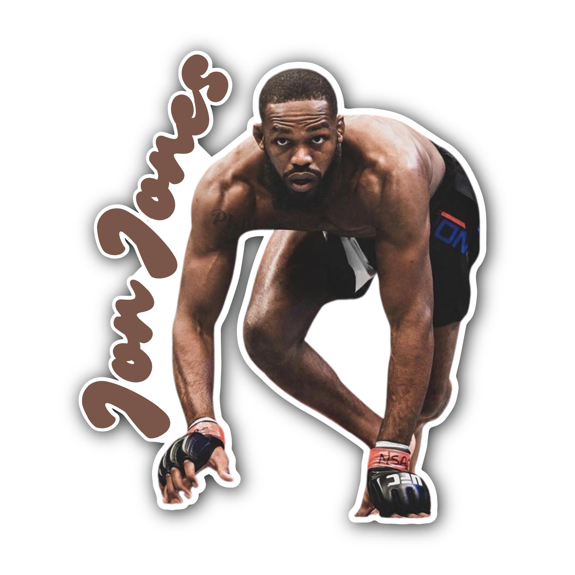 Jon Jones Sticker, Waterproof Vinyl Decal Sticker Indoor Or Outdoor 2 (Pieces) 3" and 5"