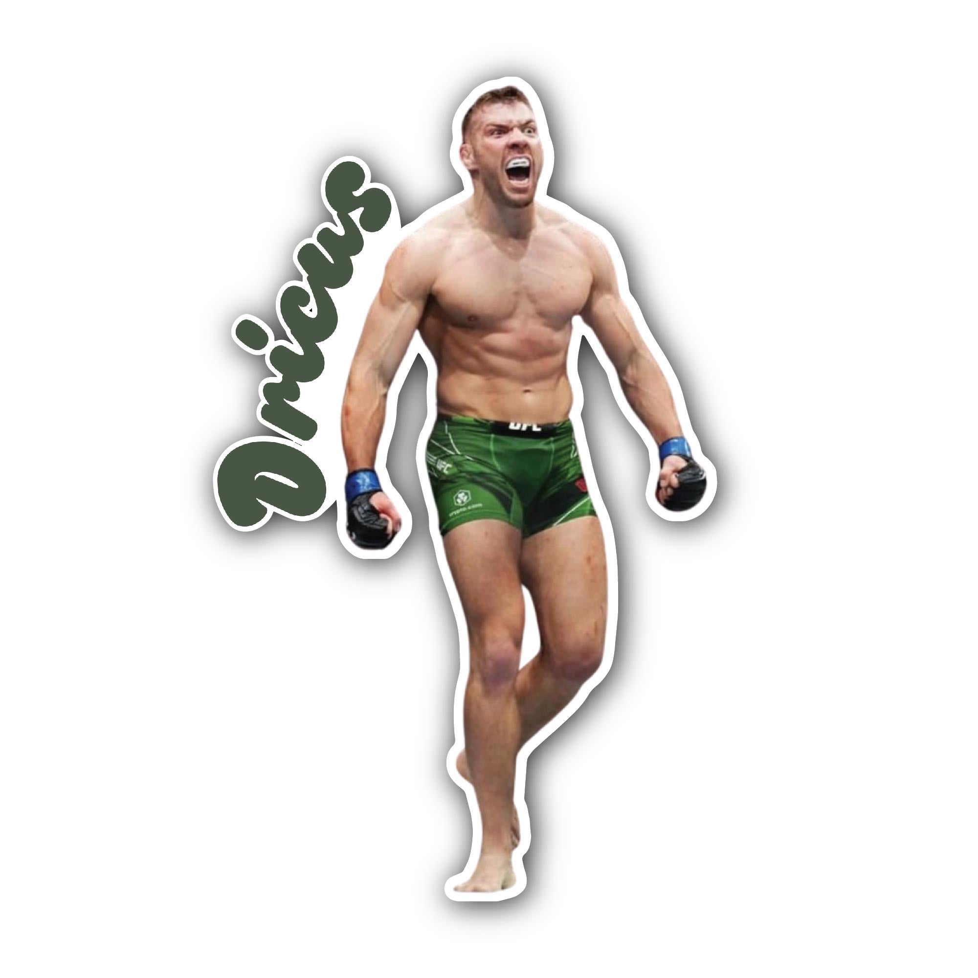 Kickboxer Dricus Sticker, Waterproof Vinyl Decal Sticker Indoor Or Outdoor 2 (Pieces) 3" and 5"