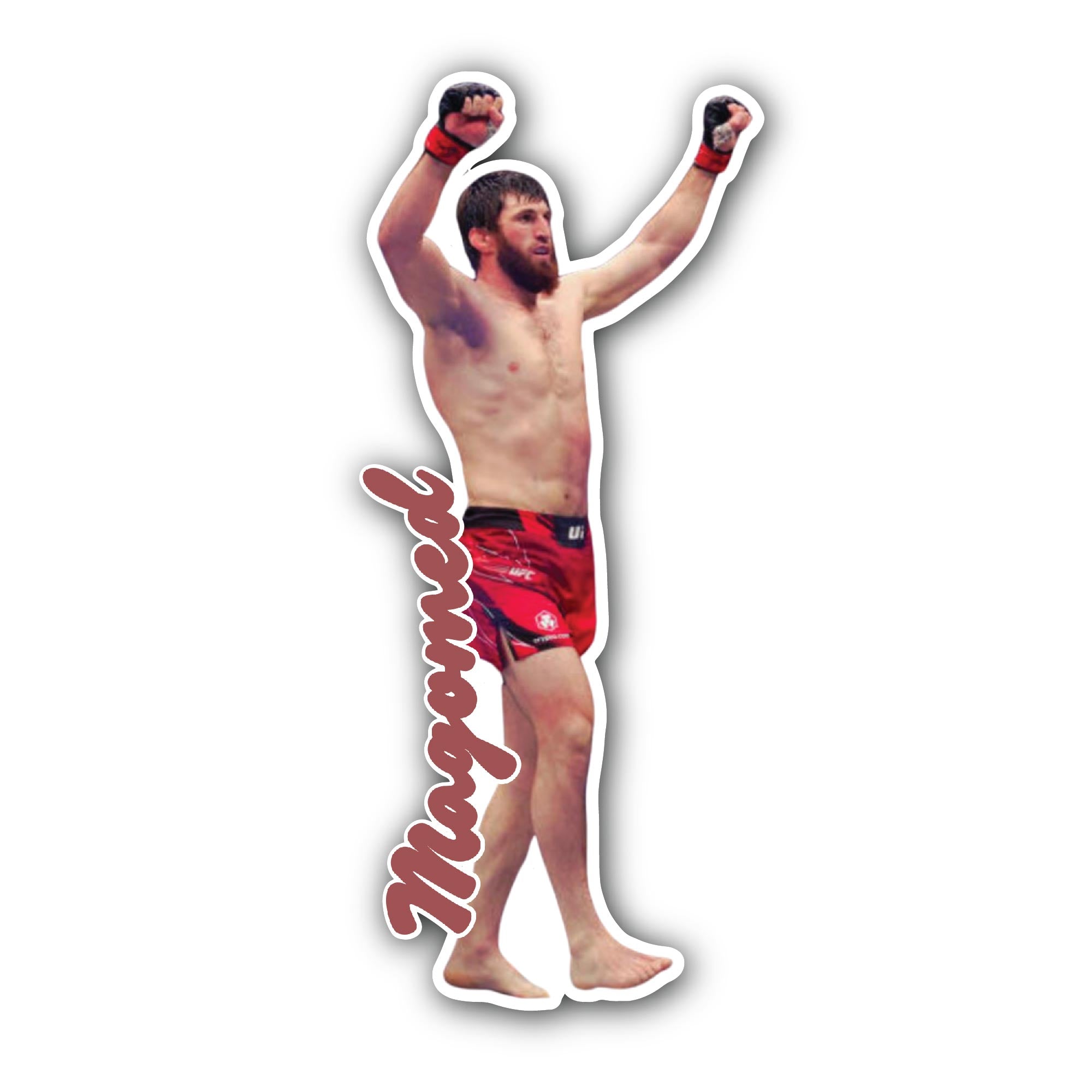 Magomed Sticker, Waterproof Vinyl Decal Sticker Indoor Or Outdoor 2 (Pieces) 3" and 5"