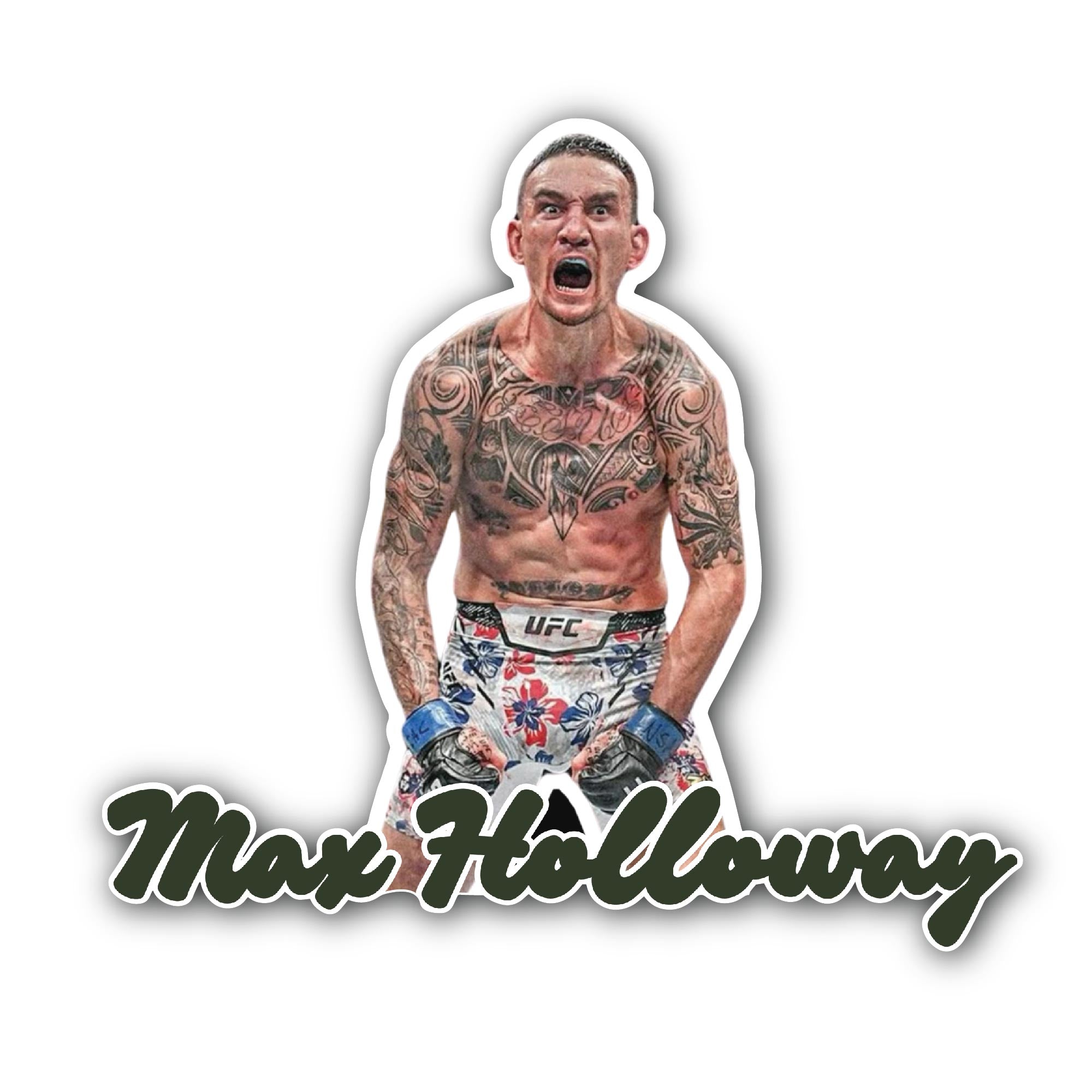 Max Holloway Sticker, Waterproof Vinyl Decal Sticker Indoor Or Outdoor 2 (Pieces) 3" and 5"