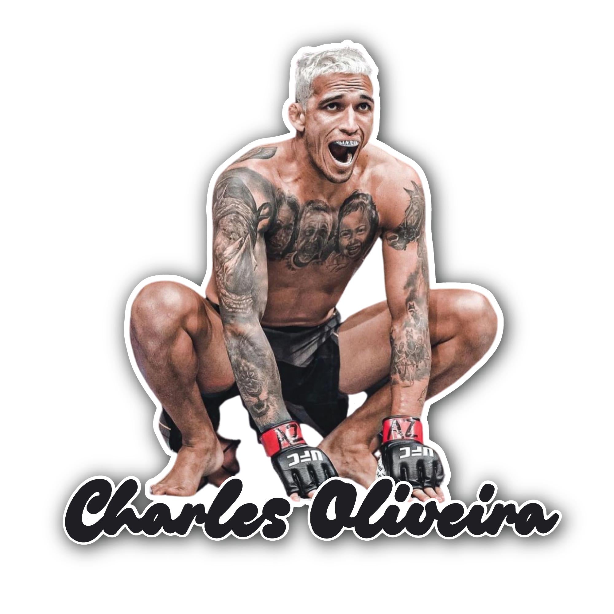 Charles Oliveira Sticker, Waterproof Vinyl Decal Sticker Indoor Or Outdoor 2 (Pieces) 3" and 5"