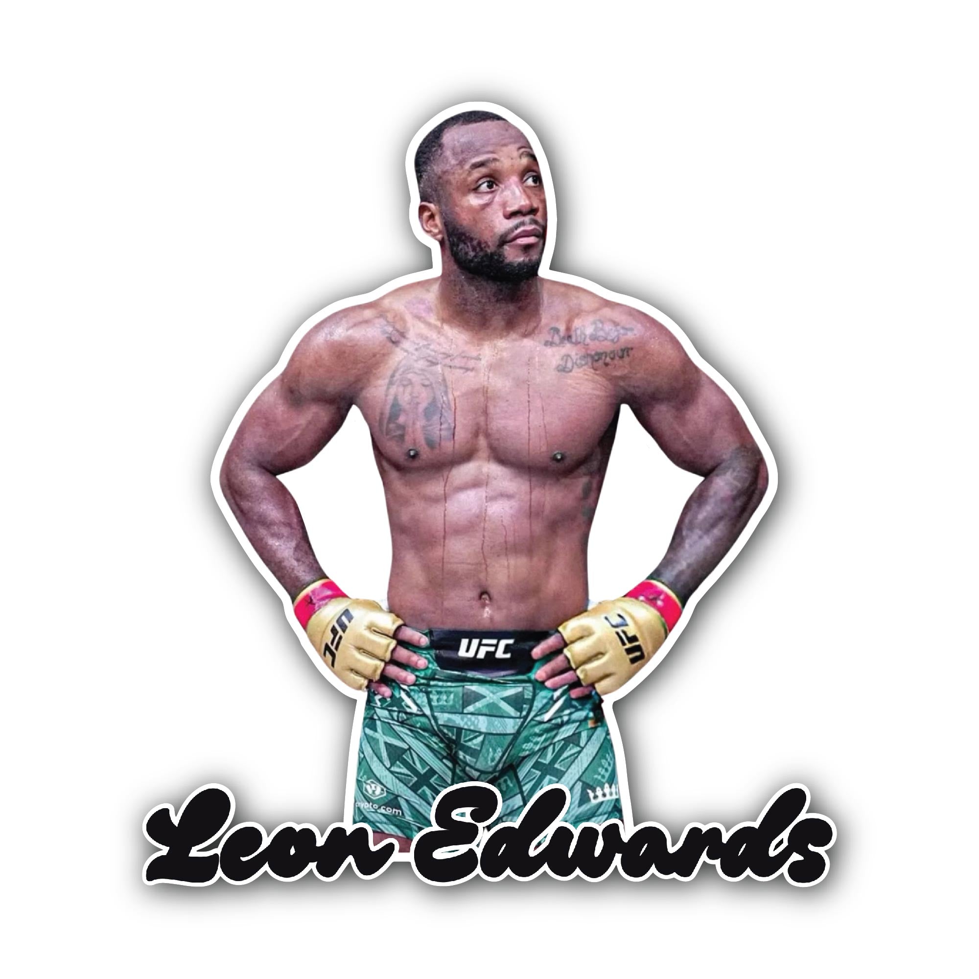 Leon Edwards Sticker, Waterproof Vinyl Decal Sticker Indoor Or Outdoor 2 (Pieces) 3" and 5"