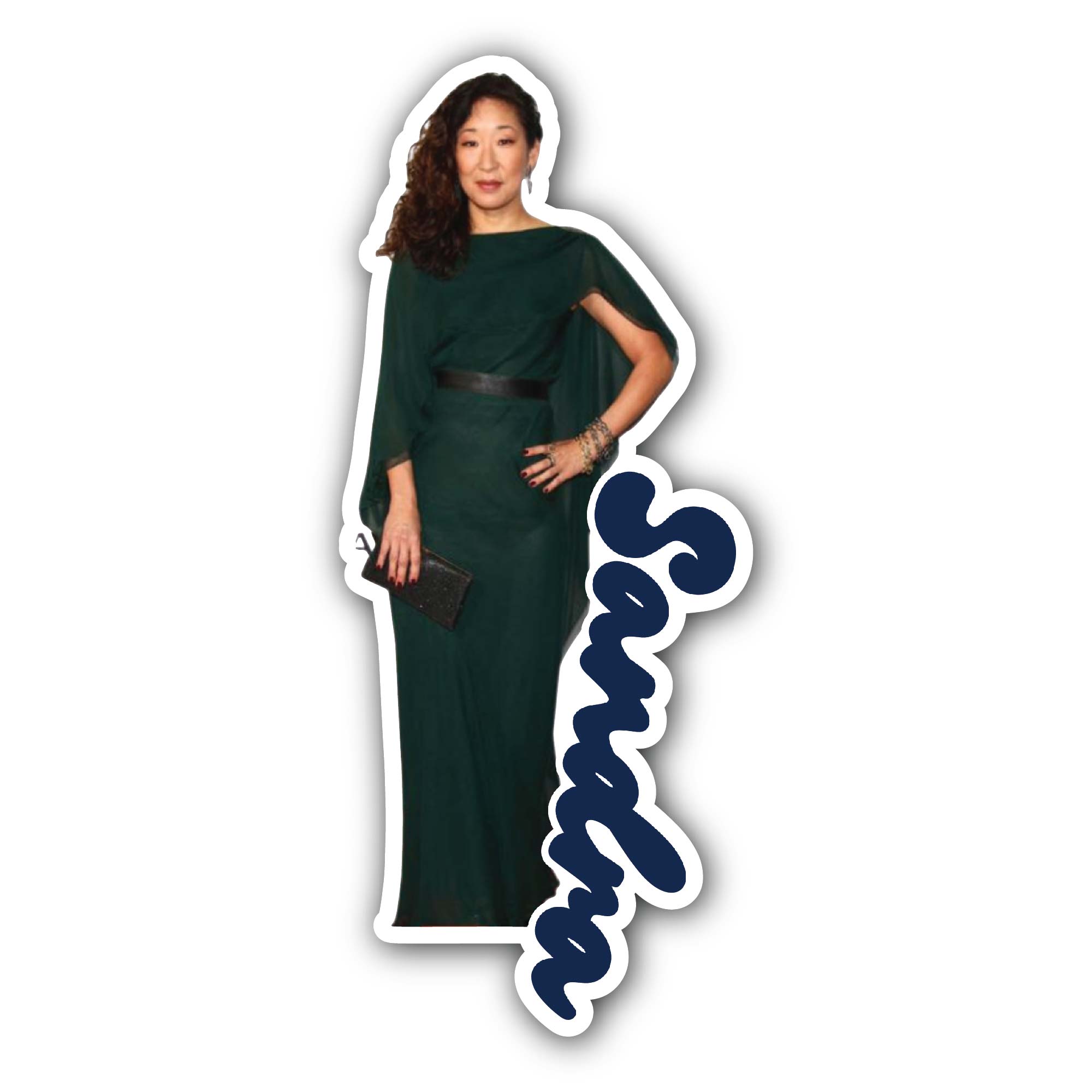 Sandra Sticker, Waterproof Vinyl Decal Sticker Indoor Or Outdoor 2 (Pieces) 3" and 5"