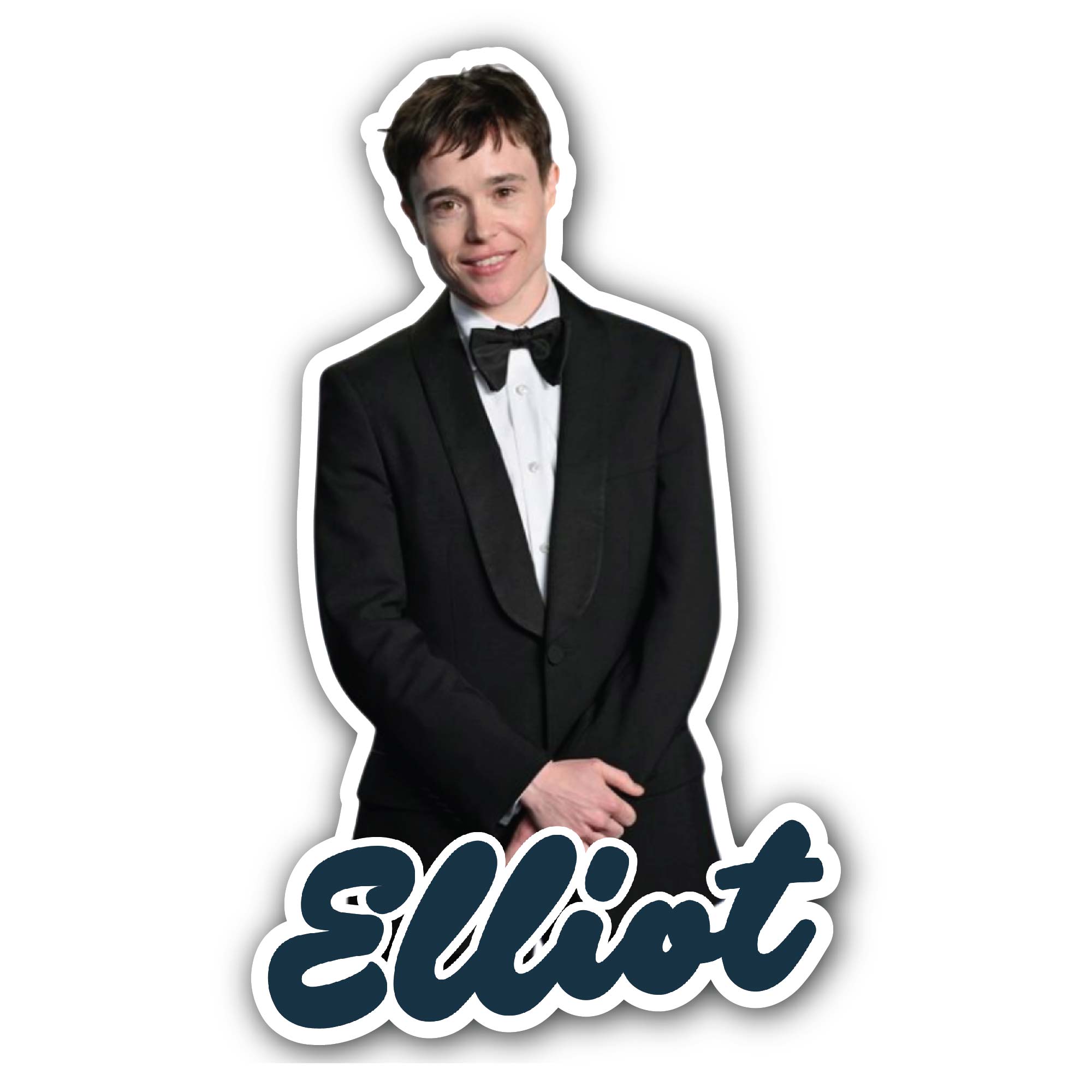 Elliot Page Sticker, Waterproof Vinyl Decal Sticker Indoor Or Outdoor 2 (Pieces) 3" and 5"