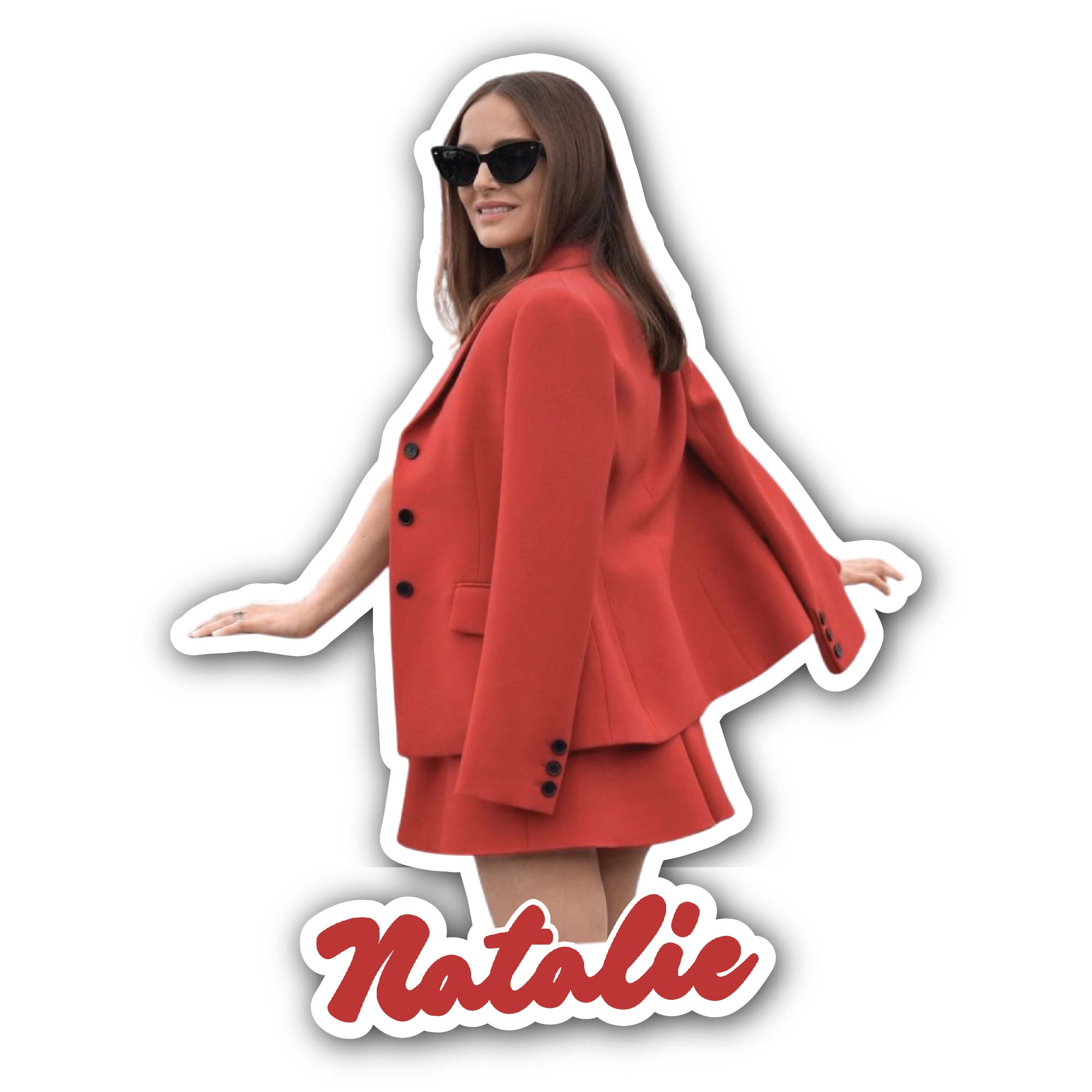 Natalie Sticker, Waterproof Vinyl Decal Sticker Indoor Or Outdoor 2 (Pieces) 3" and 5"