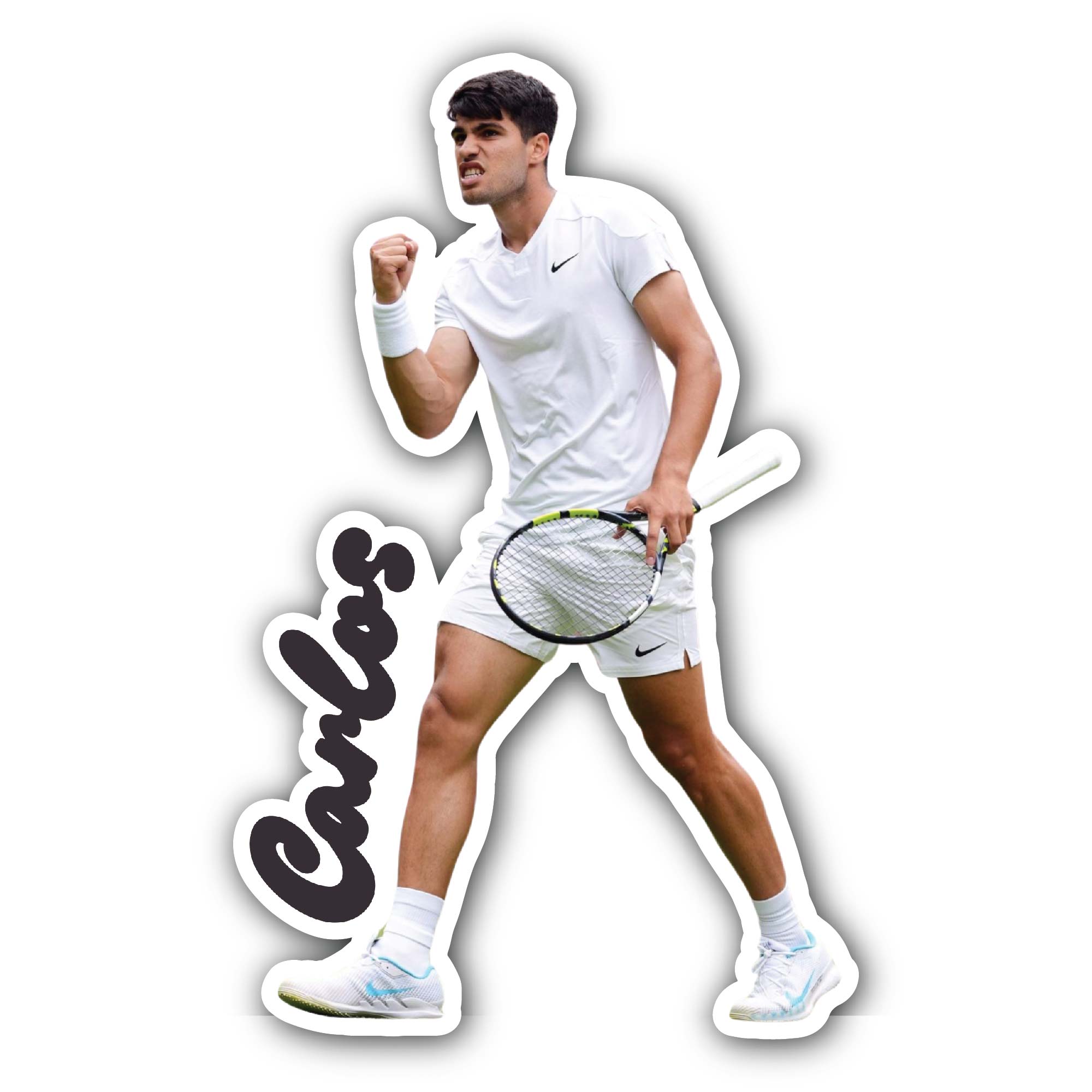 Carlos Alcaraz Sticker, Waterproof Vinyl Decal Sticker Indoor Or Outdoor 2 (Pieces) 3" and 5"