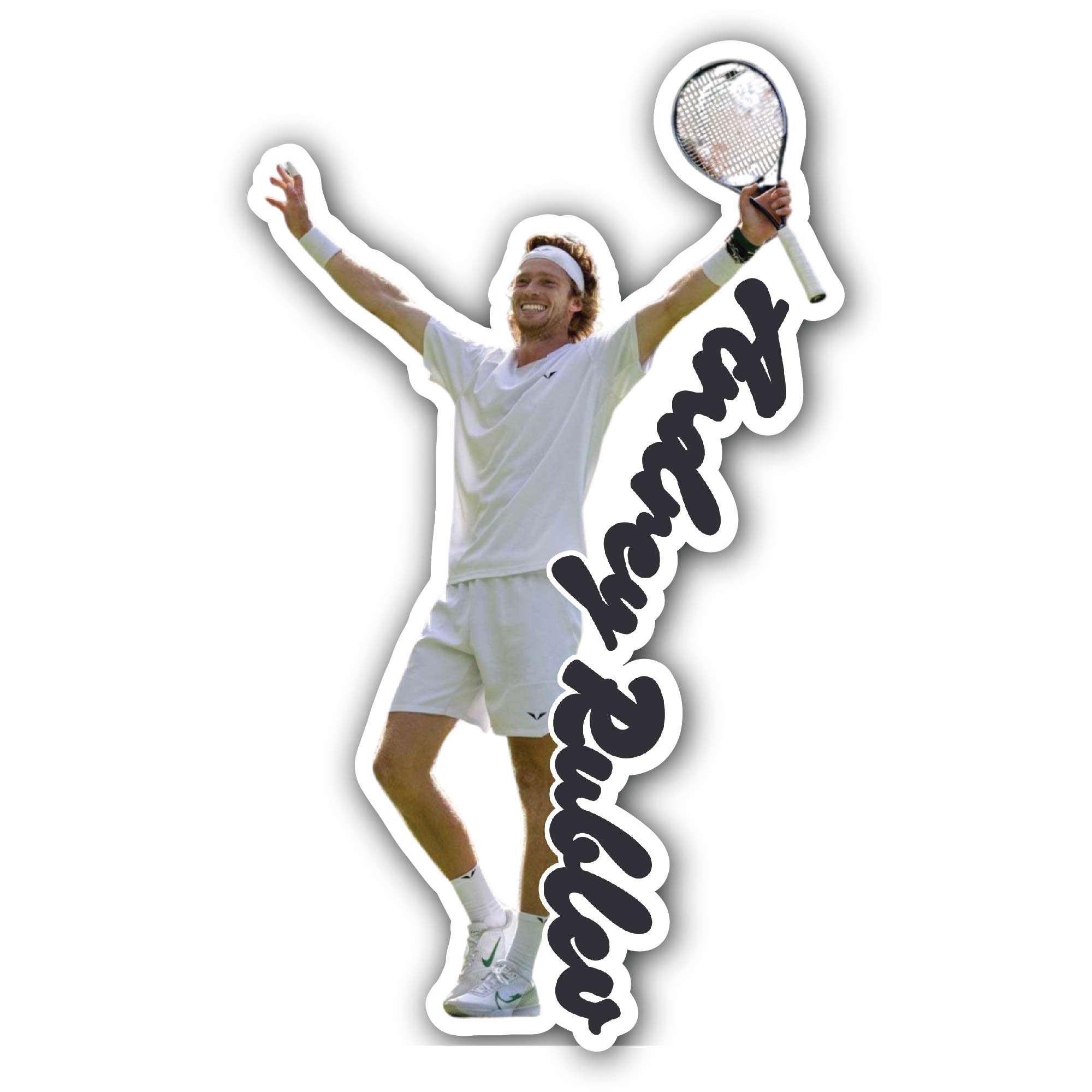 Andrey Rublev Sticker, Waterproof Vinyl Decal Sticker Indoor Or Outdoor 2 (Pieces) 3" and 5"