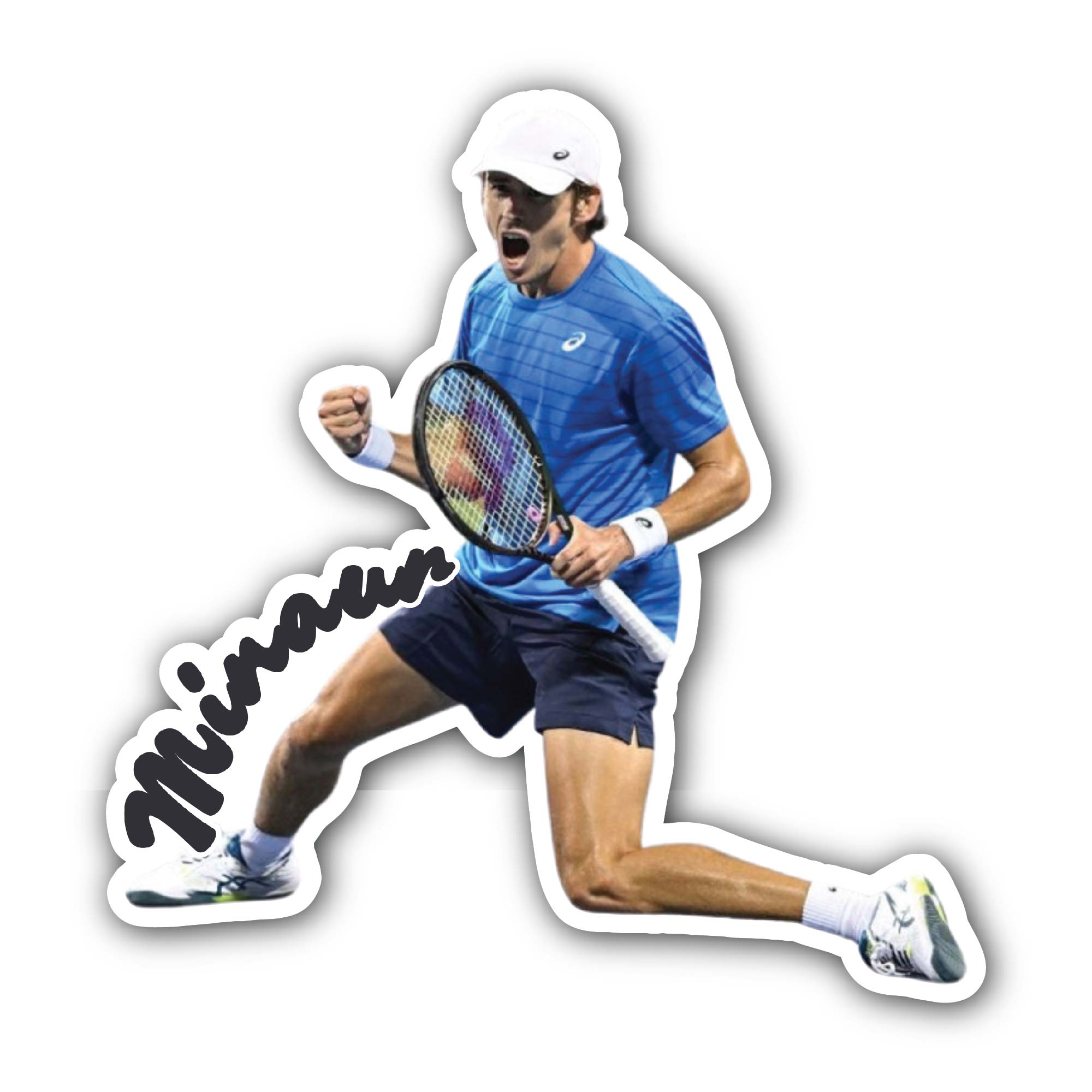 De Minaur Sticker, Waterproof Vinyl Decal Sticker Indoor Or Outdoor 2 (Pieces) 3" and 5"