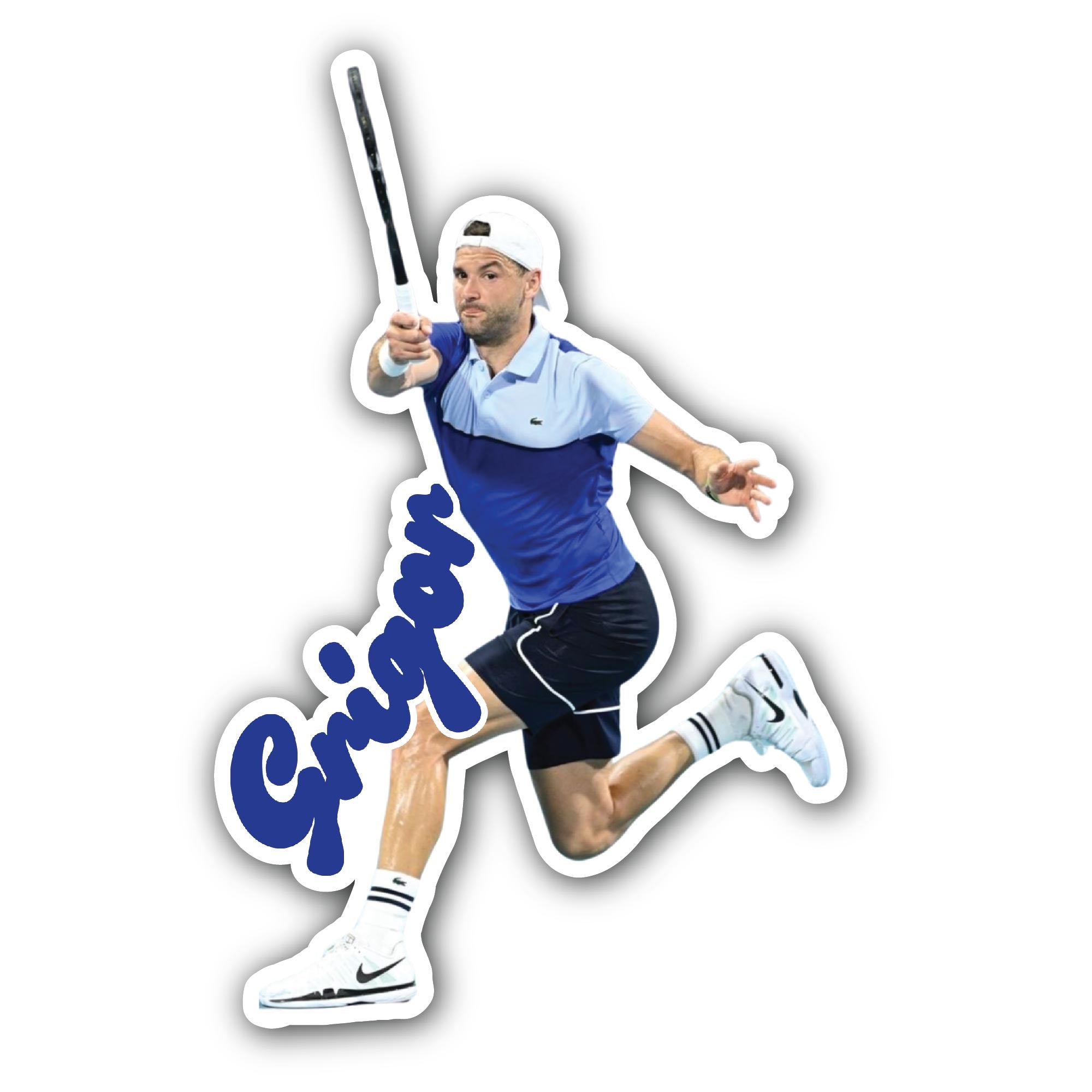 Grigor Dimitrov Sticker, Waterproof Vinyl Decal Sticker Indoor Or Outdoor 2 (Pieces) 3" and 5"