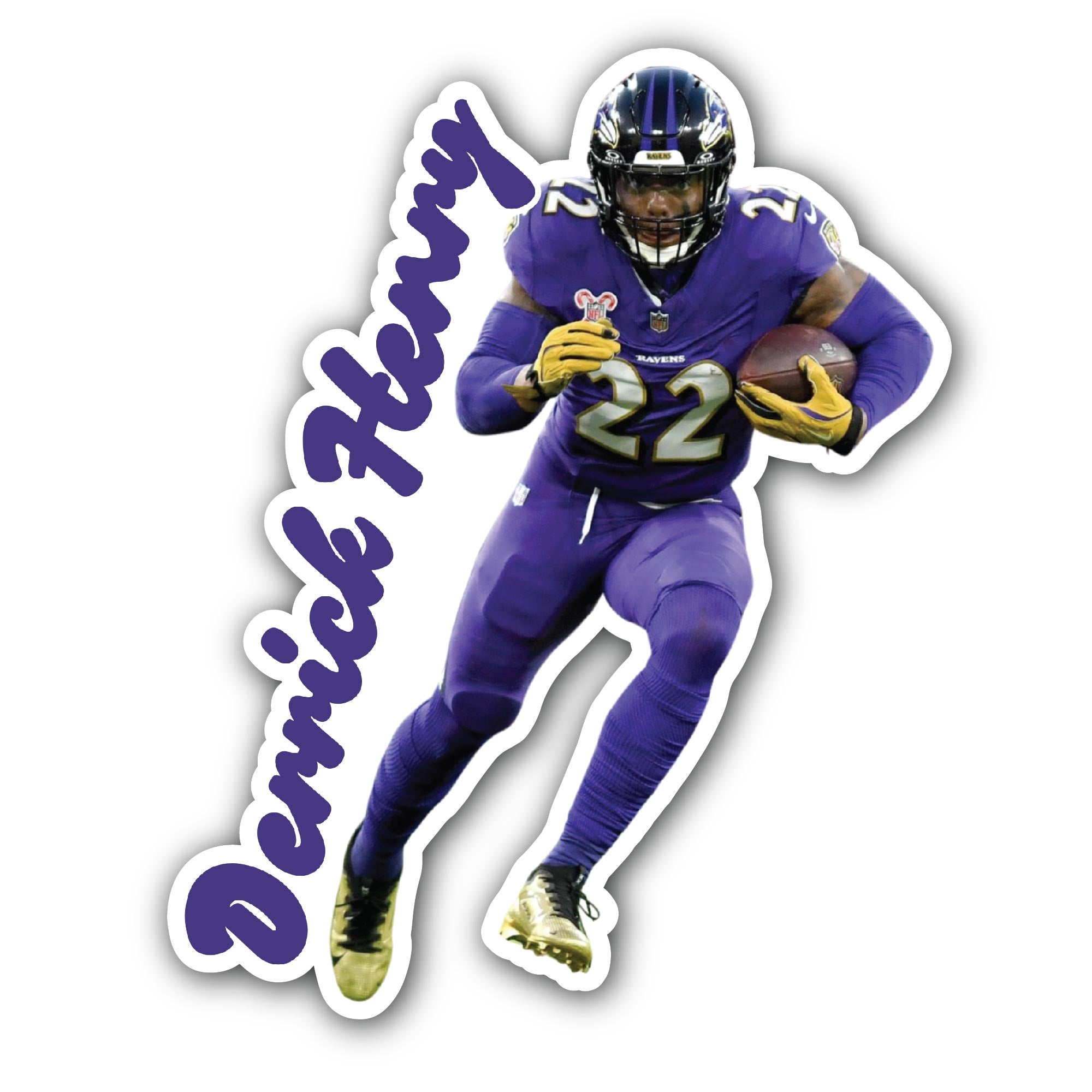 Derrick Henry Sticker, Waterproof Vinyl Decal Sticker Indoor Or Outdoor 2 (Pieces) 3" and 5"