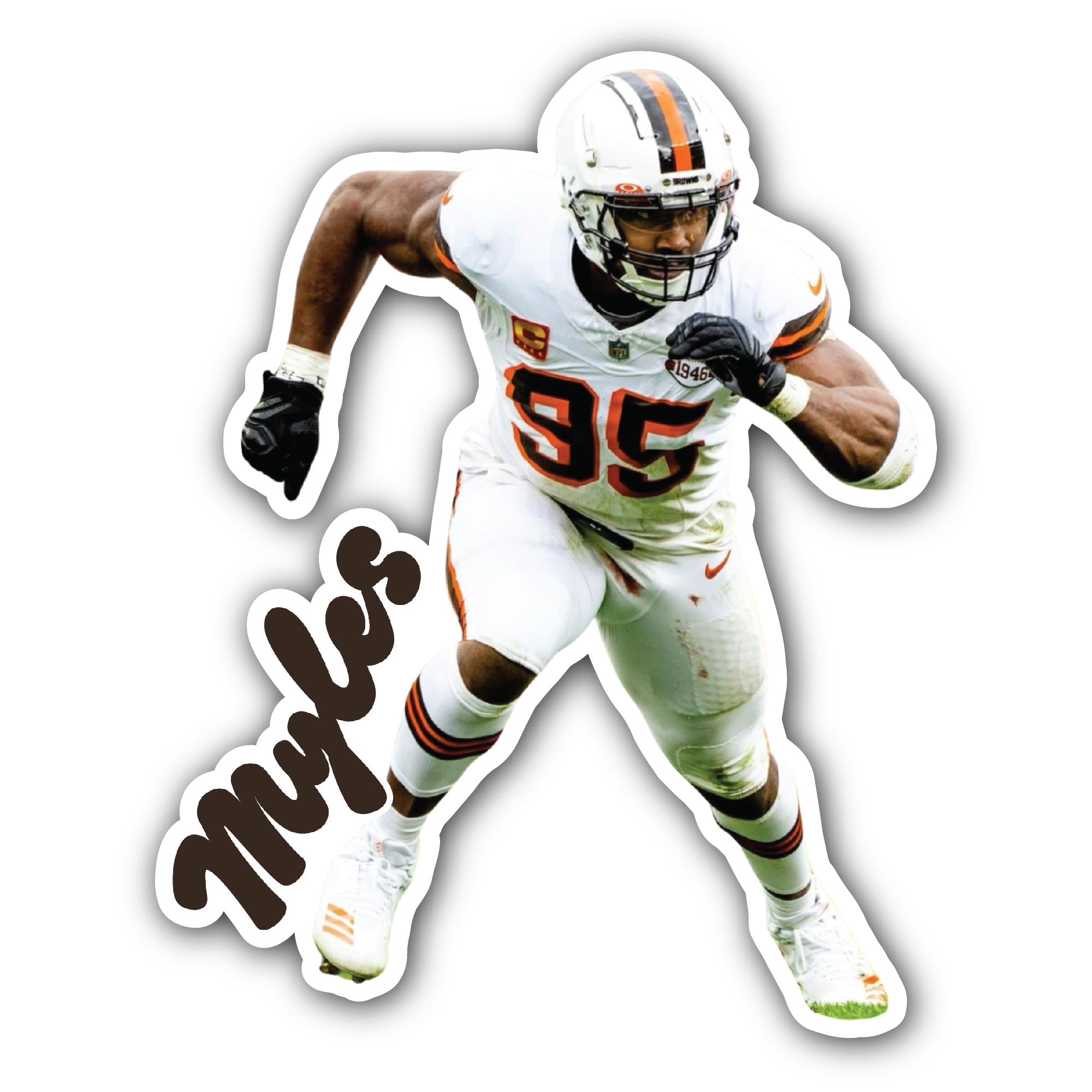 Myles Garrett Sticker, Waterproof Vinyl Decal Sticker Indoor Or Outdoor 2 (Pieces) 3" and 5"