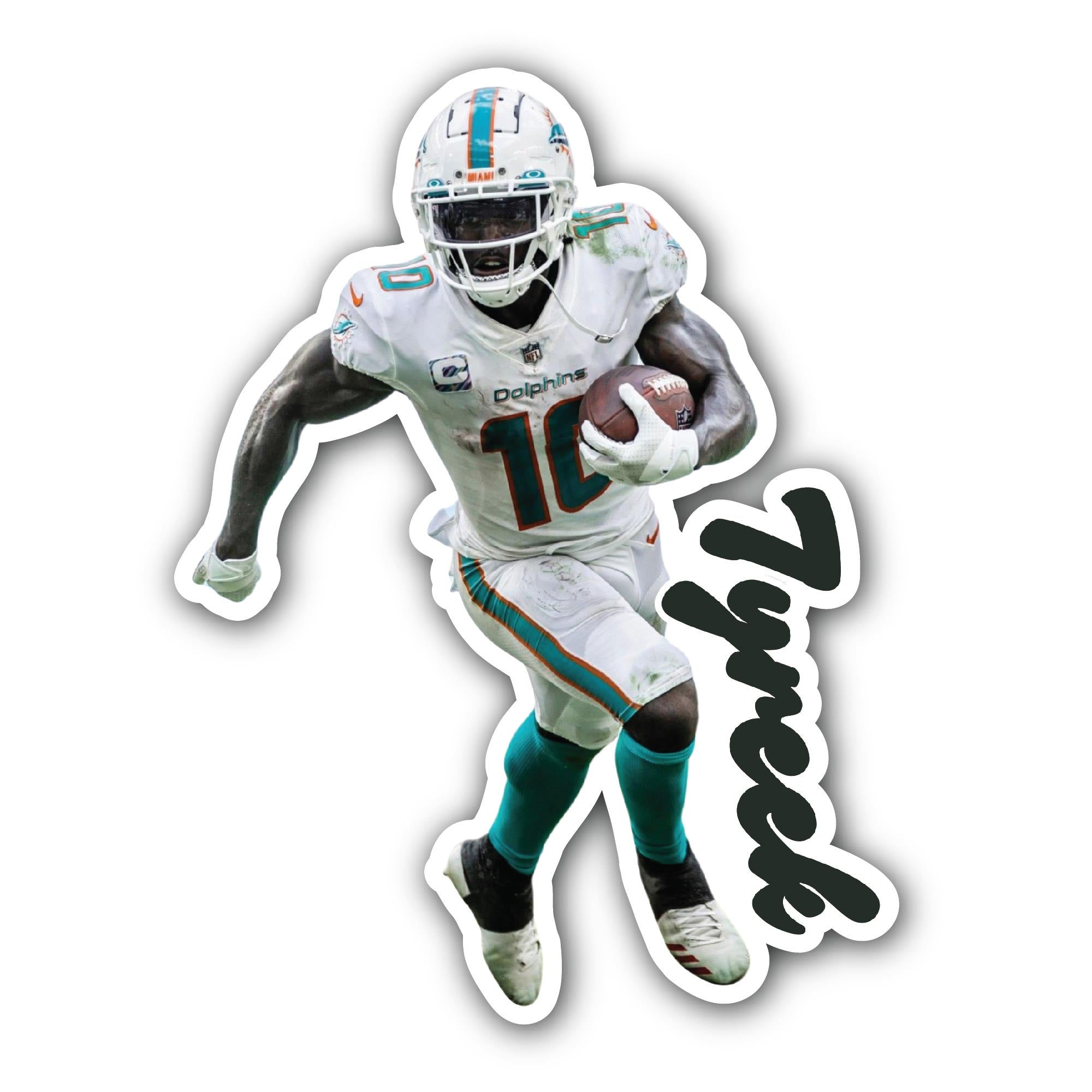 Tyreek Hill Sticker, Waterproof Vinyl Decal Sticker Indoor Or Outdoor 2 (Pieces) 3" and 5"
