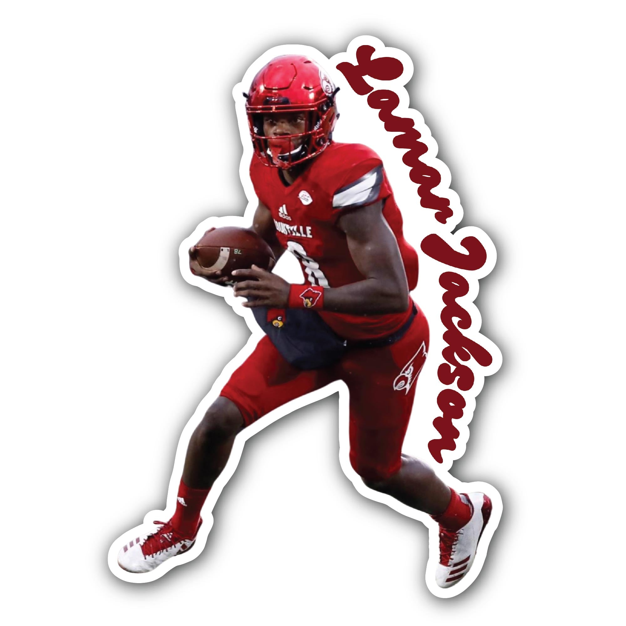 Lamar Jackson Sticker, Waterproof Vinyl Decal Sticker Indoor Or Outdoor 2 (Pieces) 3" and 5"