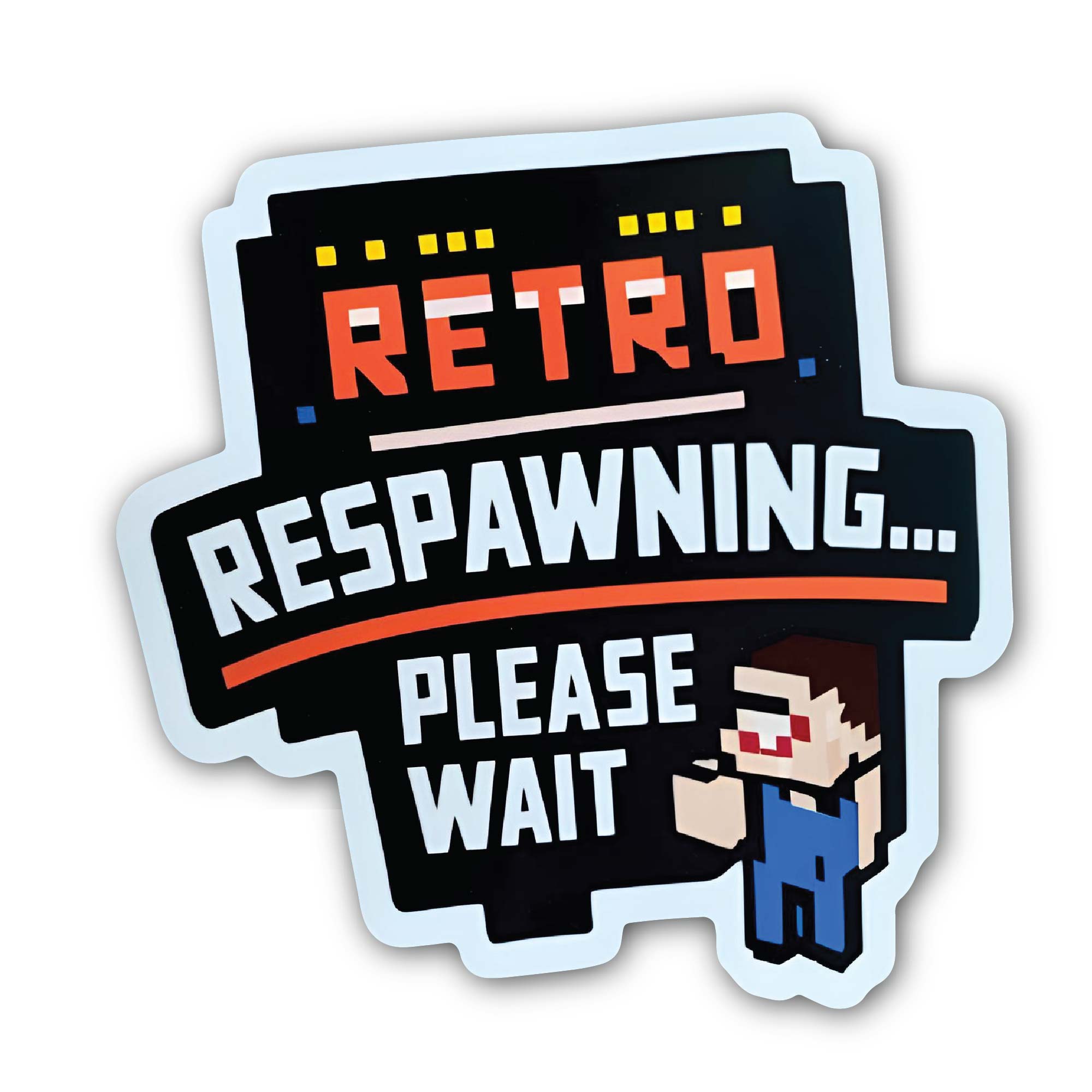 Retro Respawn Sticker, Waterproof Vinyl Decal Sticker Indoor Or Outdoor 2 (Pieces) 3" and 5"