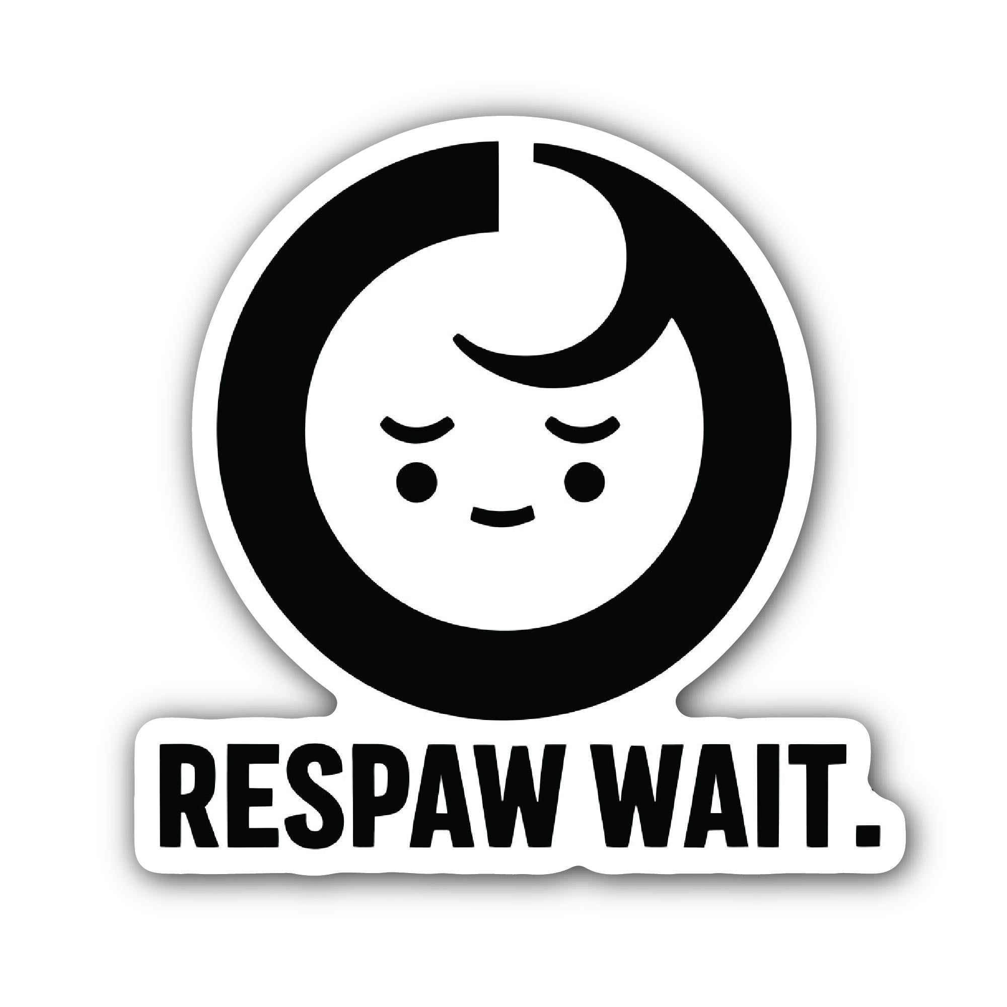Respawn wait Baby Face Sticker, Waterproof Vinyl Decal Sticker Indoor Or Outdoor 2 (Pieces) 3" and 5"