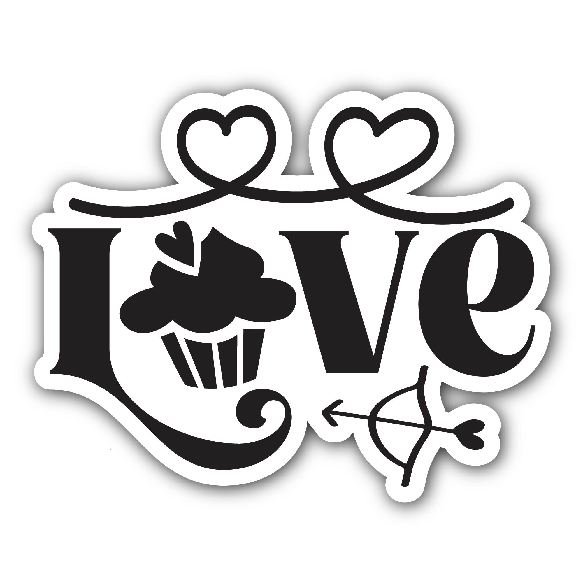 Love Sticker, Waterproof Vinyl Decal Sticker Indoor Or Outdoor 2 (Pieces) 3" and 5"