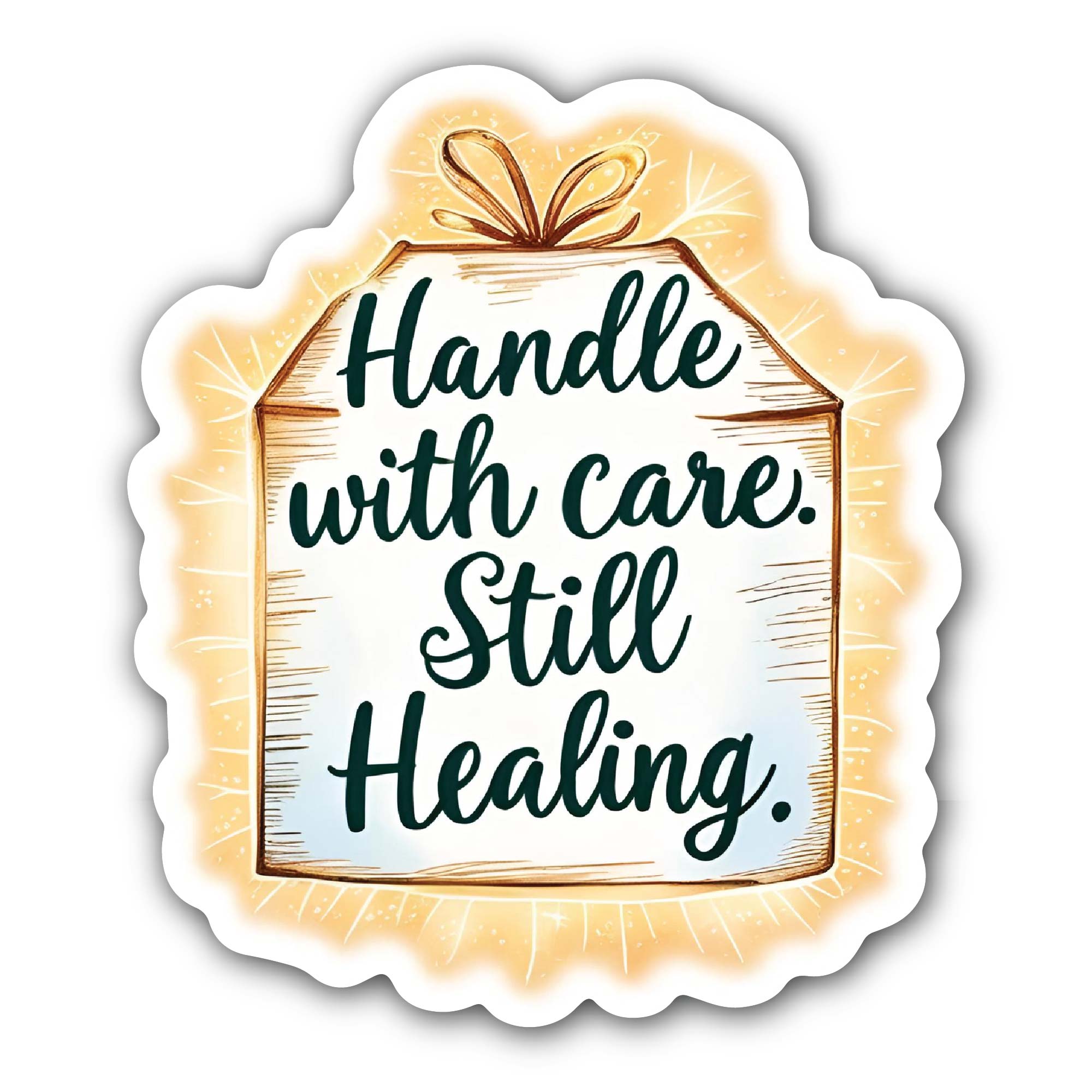 Handle with care still Healing Sticker, Waterproof Vinyl Decal Sticker Indoor Or Outdoor 2 (Pieces) 3" and 5"
