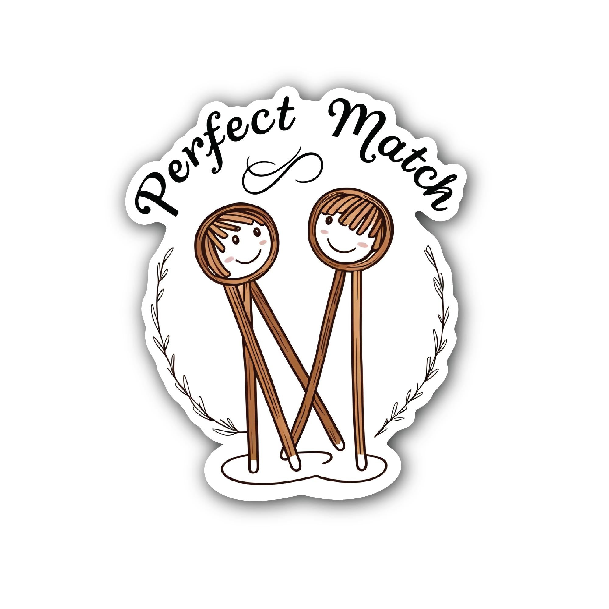 Perfect Match Sticker, Waterproof Vinyl Decal Sticker Indoor Or Outdoor 2 (Pieces) 3" and 5"