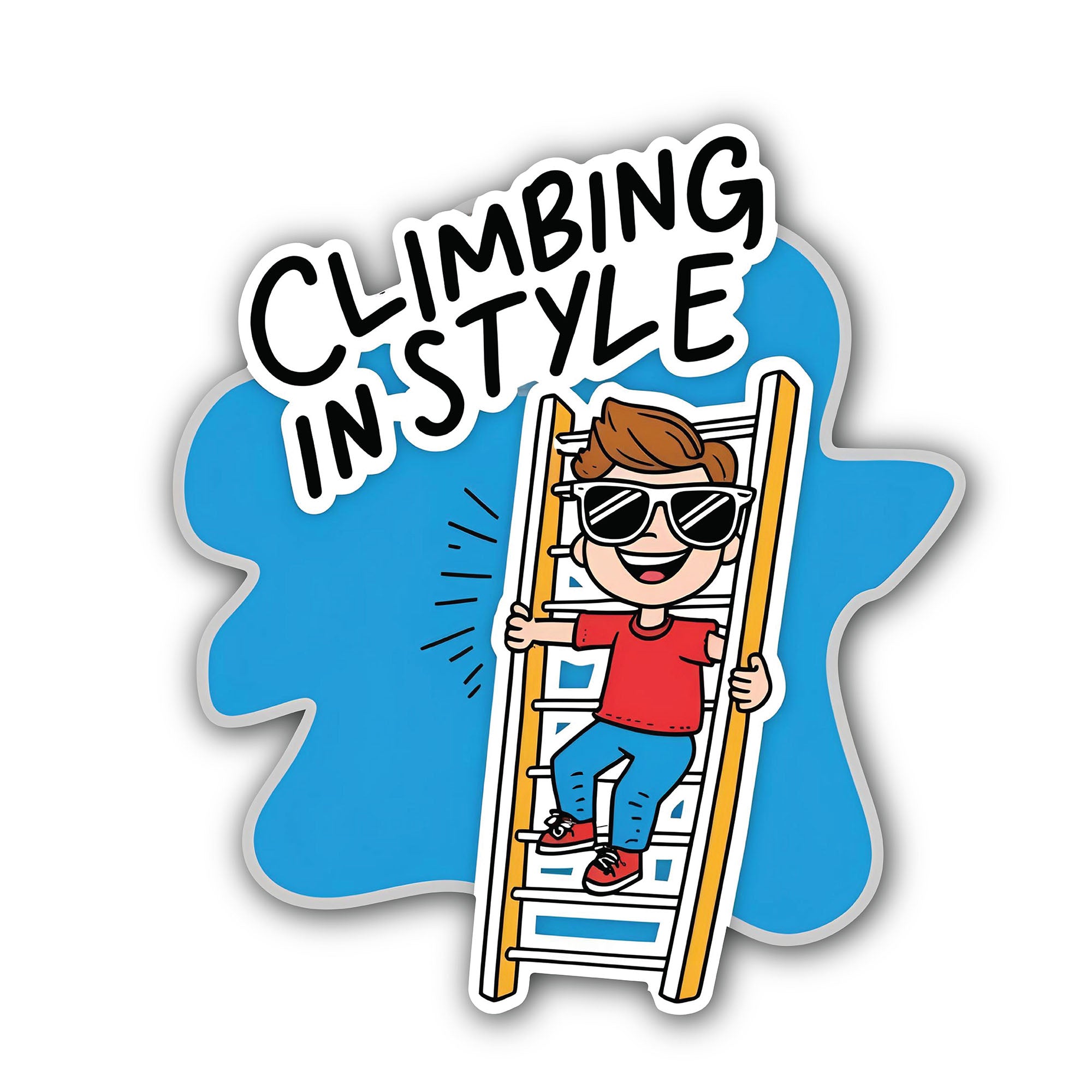Climbing in Style Sticker, Waterproof Vinyl Decal Sticker Indoor Or Outdoor 2 (Pieces) 3" and 5"