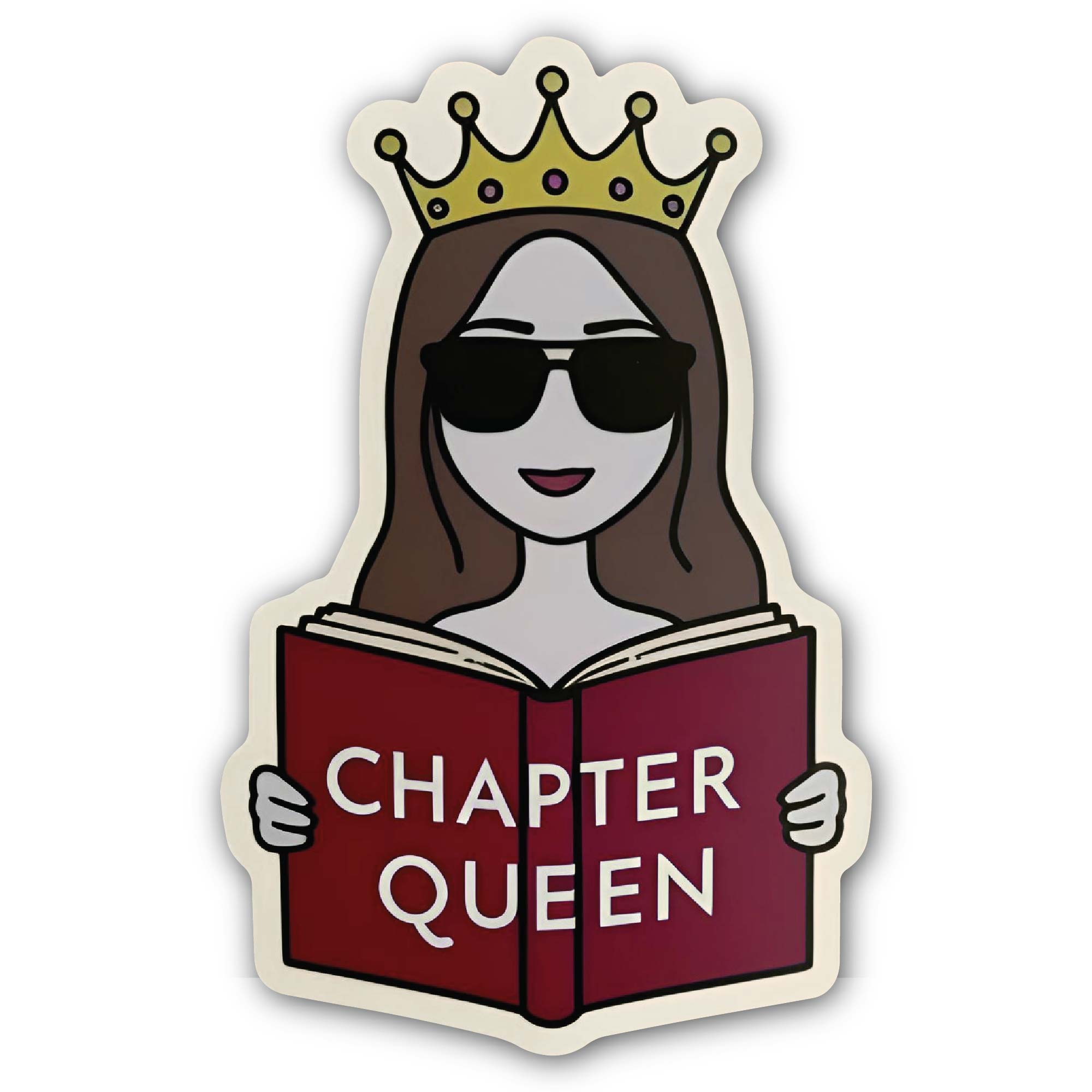 Chapter Queen Sticker, Waterproof Vinyl Decal Sticker Indoor Or Outdoor 2 (Pieces) 3" and 5"