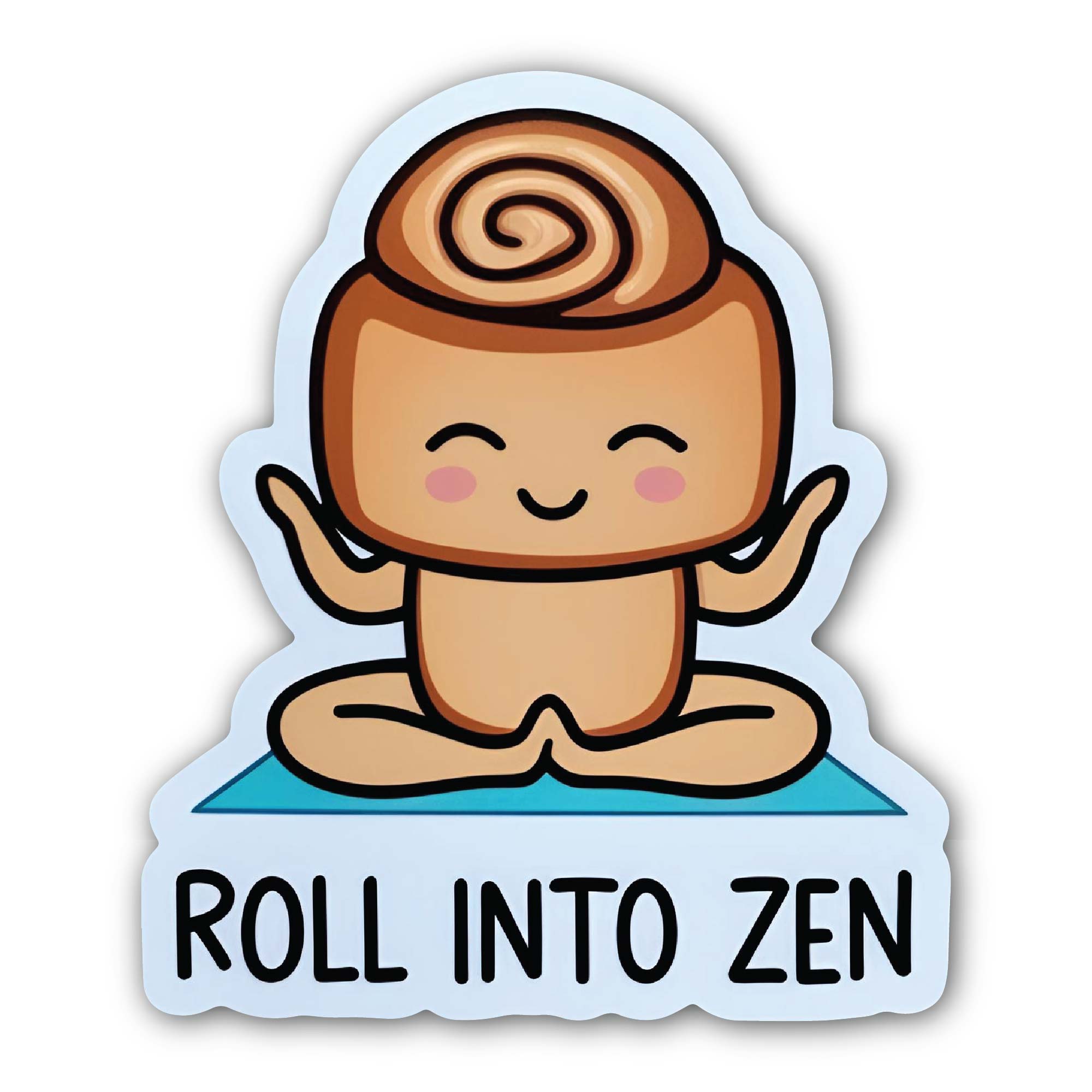 Roll Into Zen Sticker, Waterproof Vinyl Decal Sticker Indoor Or Outdoor 2 (Pieces) 3" and 5"