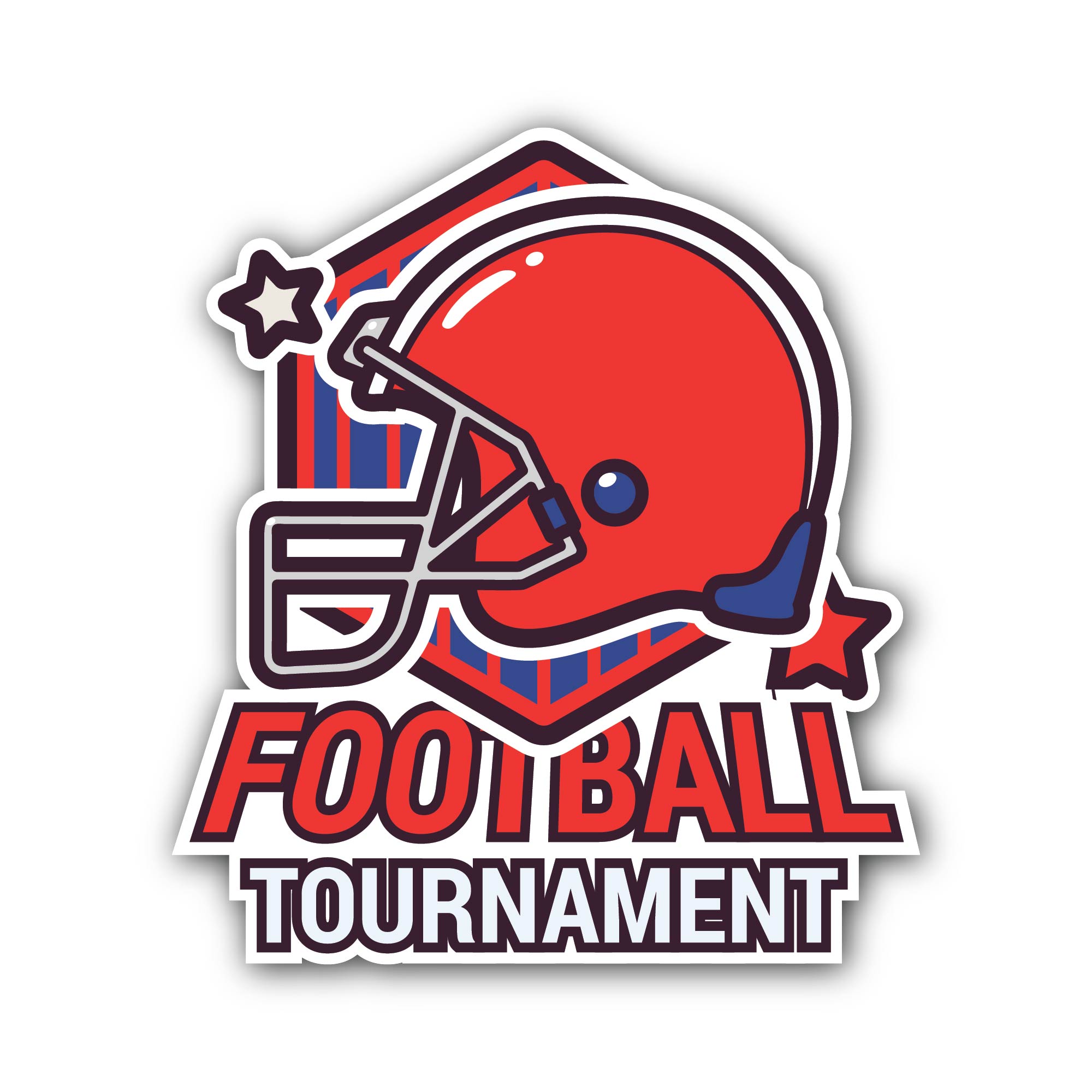 Football Tournament Sticker, Waterproof Vinyl Decal Sticker Indoor Or Outdoor 2 (Pieces) 3" and 5"