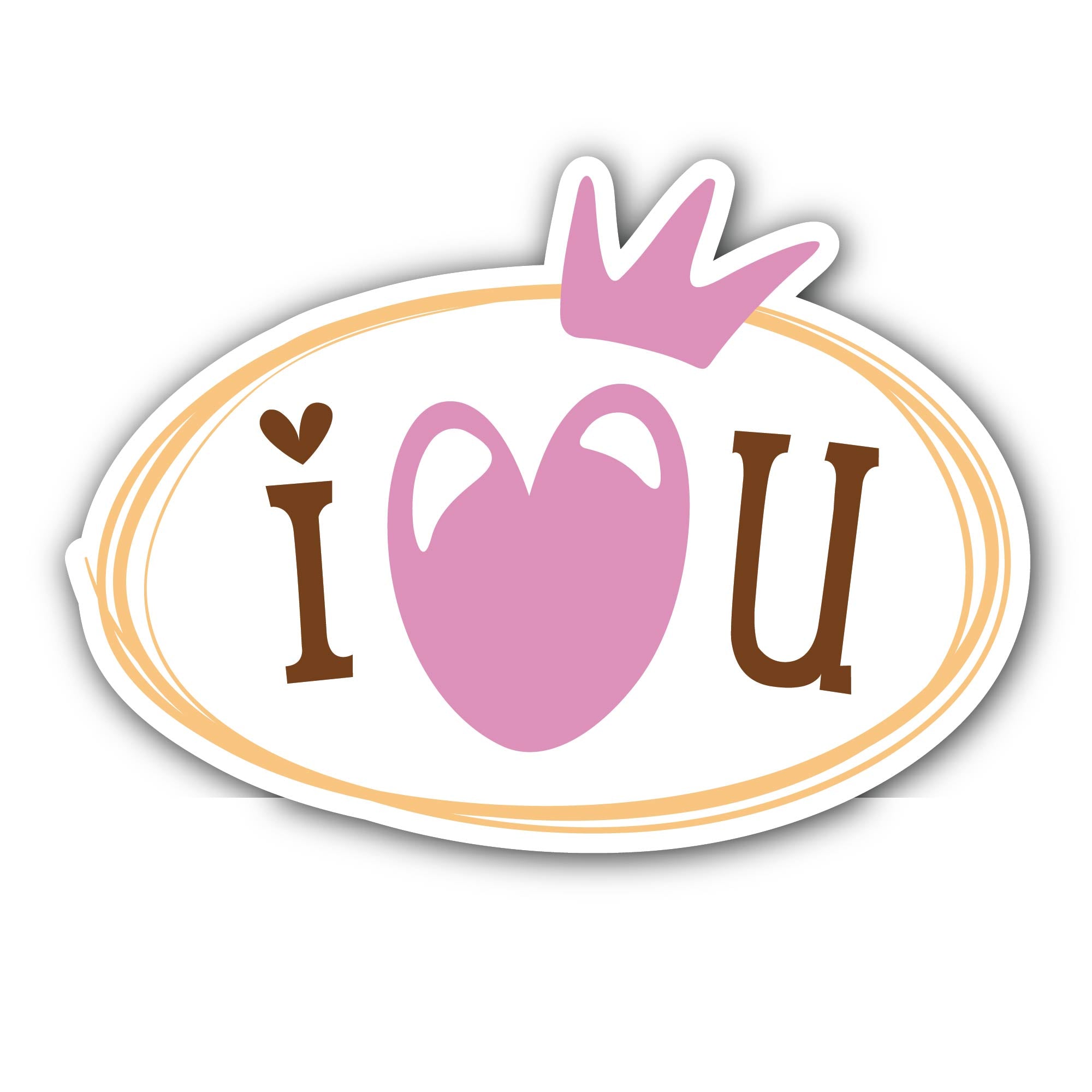 I Love You Message Sticker, Waterproof Vinyl Decal Sticker Indoor Or Outdoor 2 (Pieces) 3" and 5"