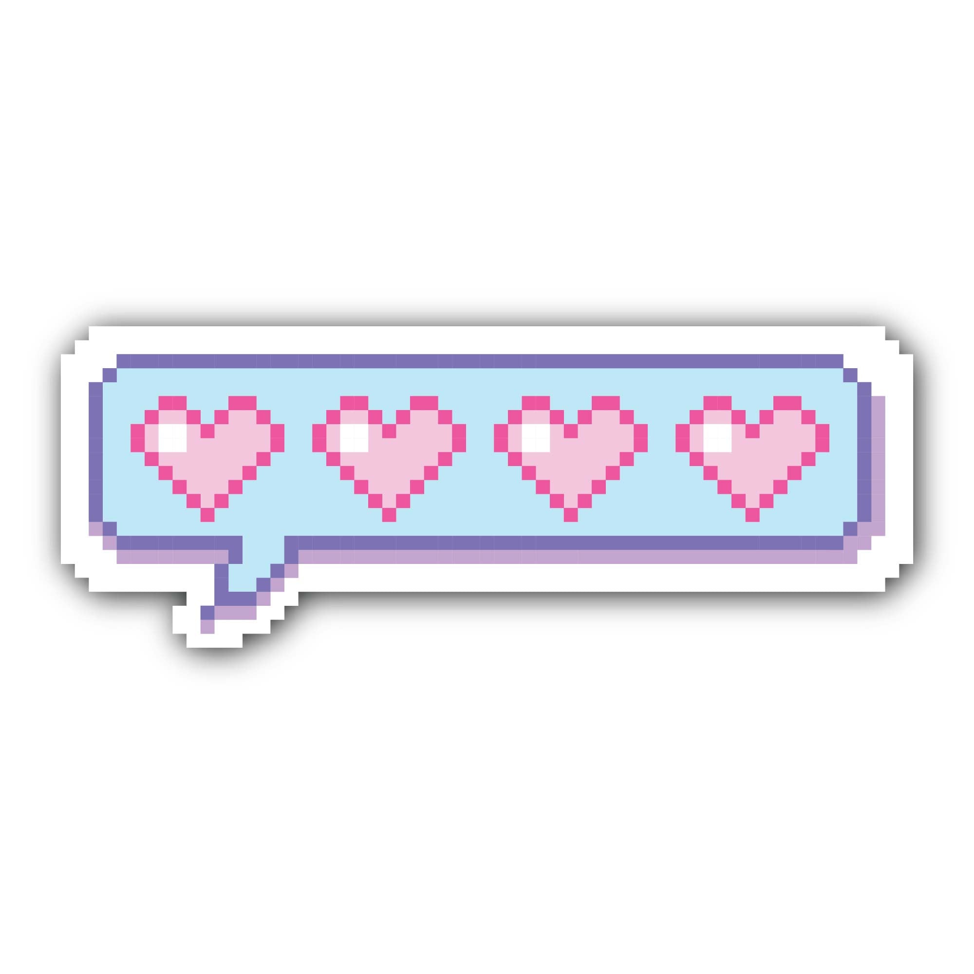 Pixel Hearts Chat Sticker, Waterproof Vinyl Decal Sticker Indoor Or Outdoor 2 (Pieces) 3" and 5"