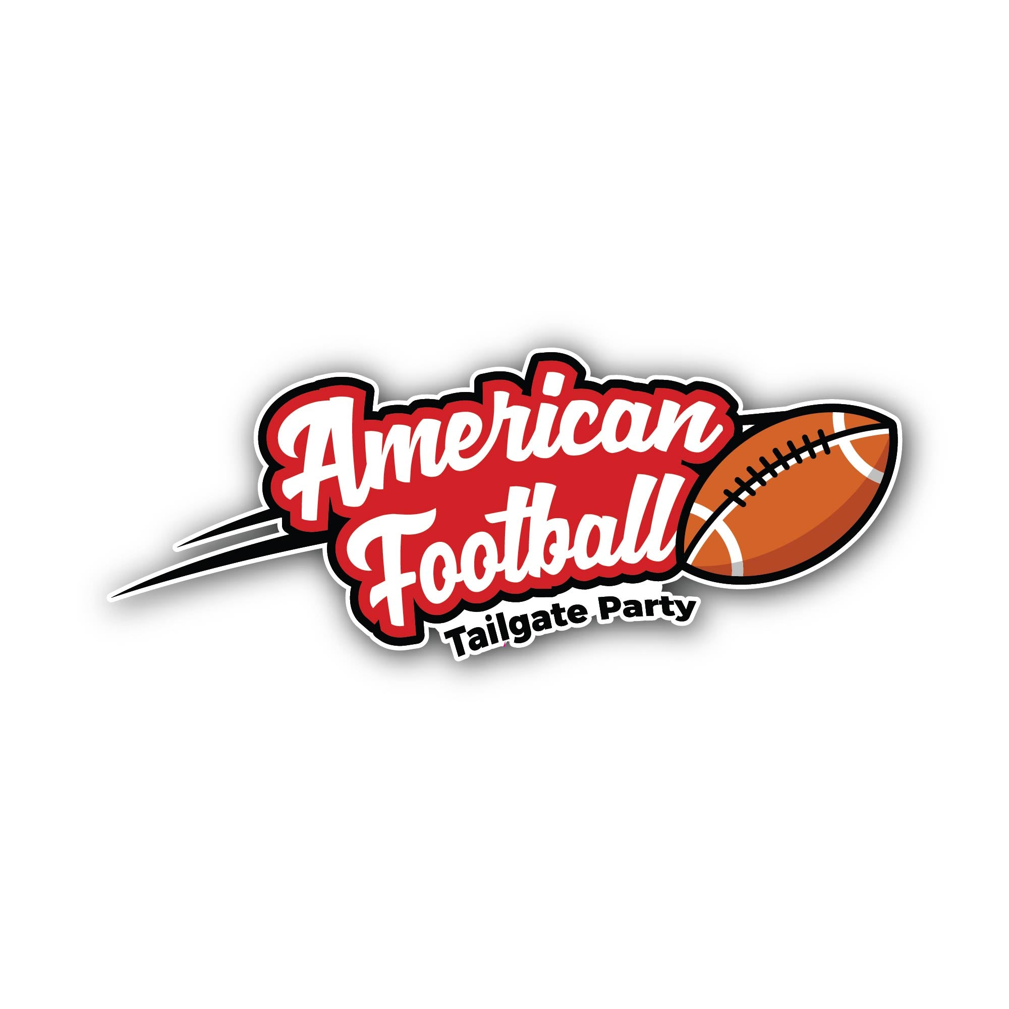 American Football Tailgate Party Sticker, Waterproof Vinyl Decal Sticker Indoor Or Outdoor 2 (Pieces) 3" and 5"