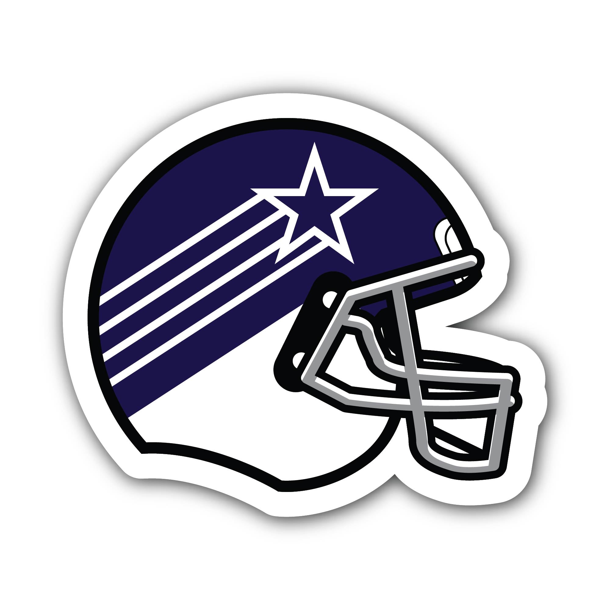 Dallas Cowboys Helmet Sticker, Waterproof Vinyl Decal Sticker Indoor Or Outdoor 2 (Pieces) 3" and 5"