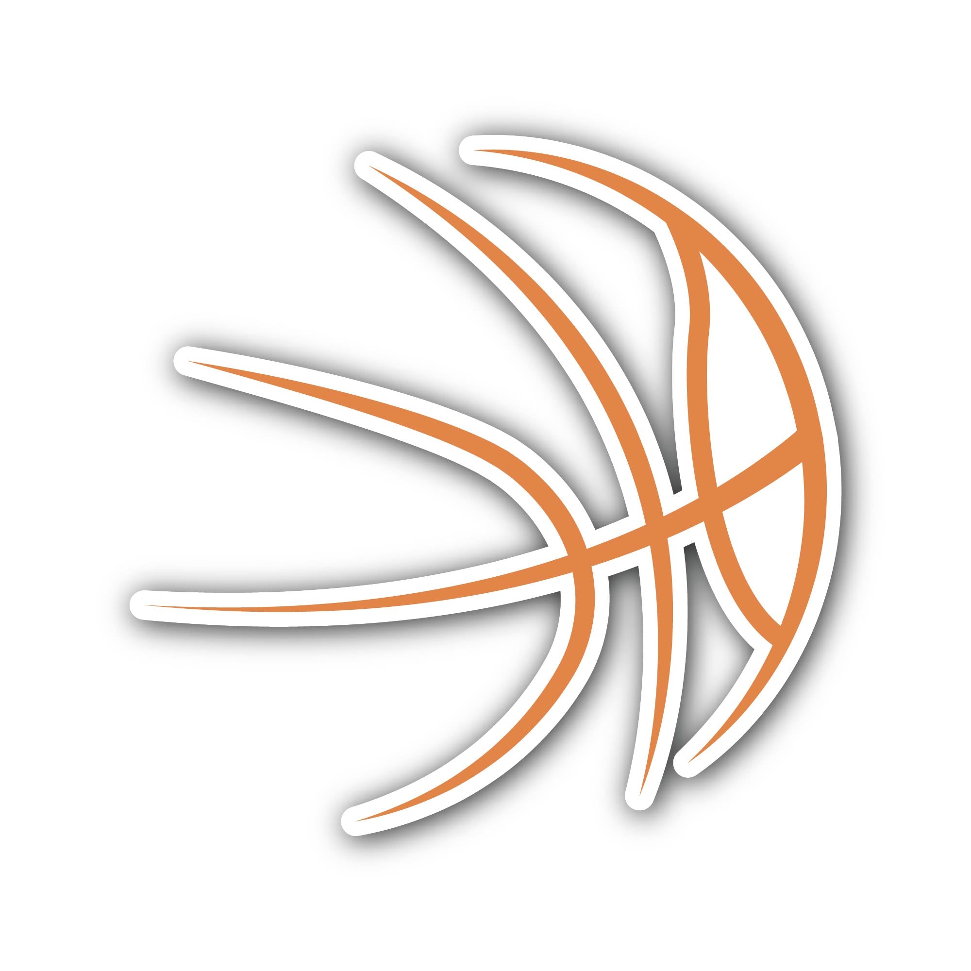 Basketball Embroidery Design Sticker, Waterproof Vinyl Decal Sticker Indoor Or Outdoor 2 (Pieces) 3" and 5"