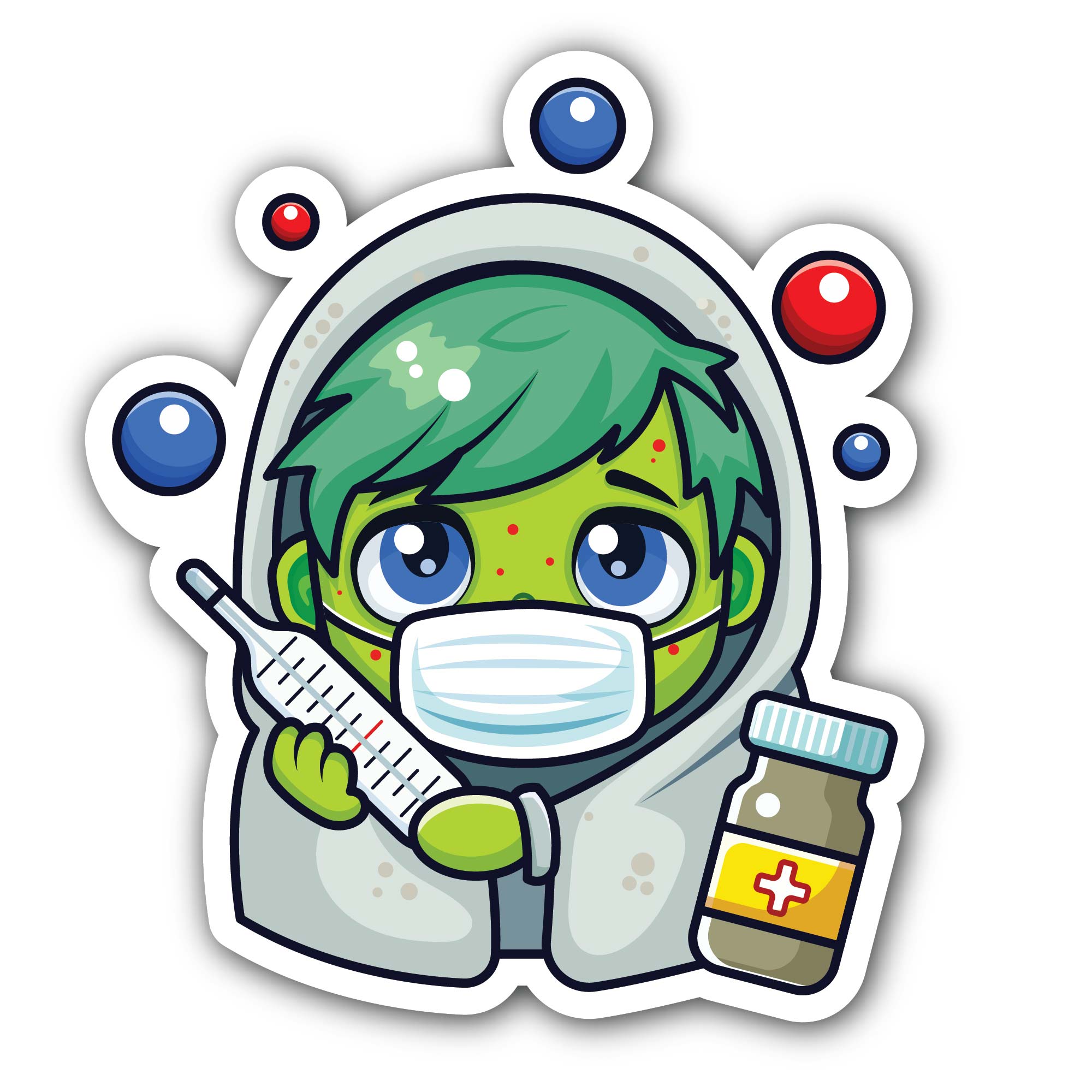 measuring kid temperature Sticker, Waterproof Vinyl Decal Sticker Indoor Or Outdoor 2 (Pieces) 3" and 5"