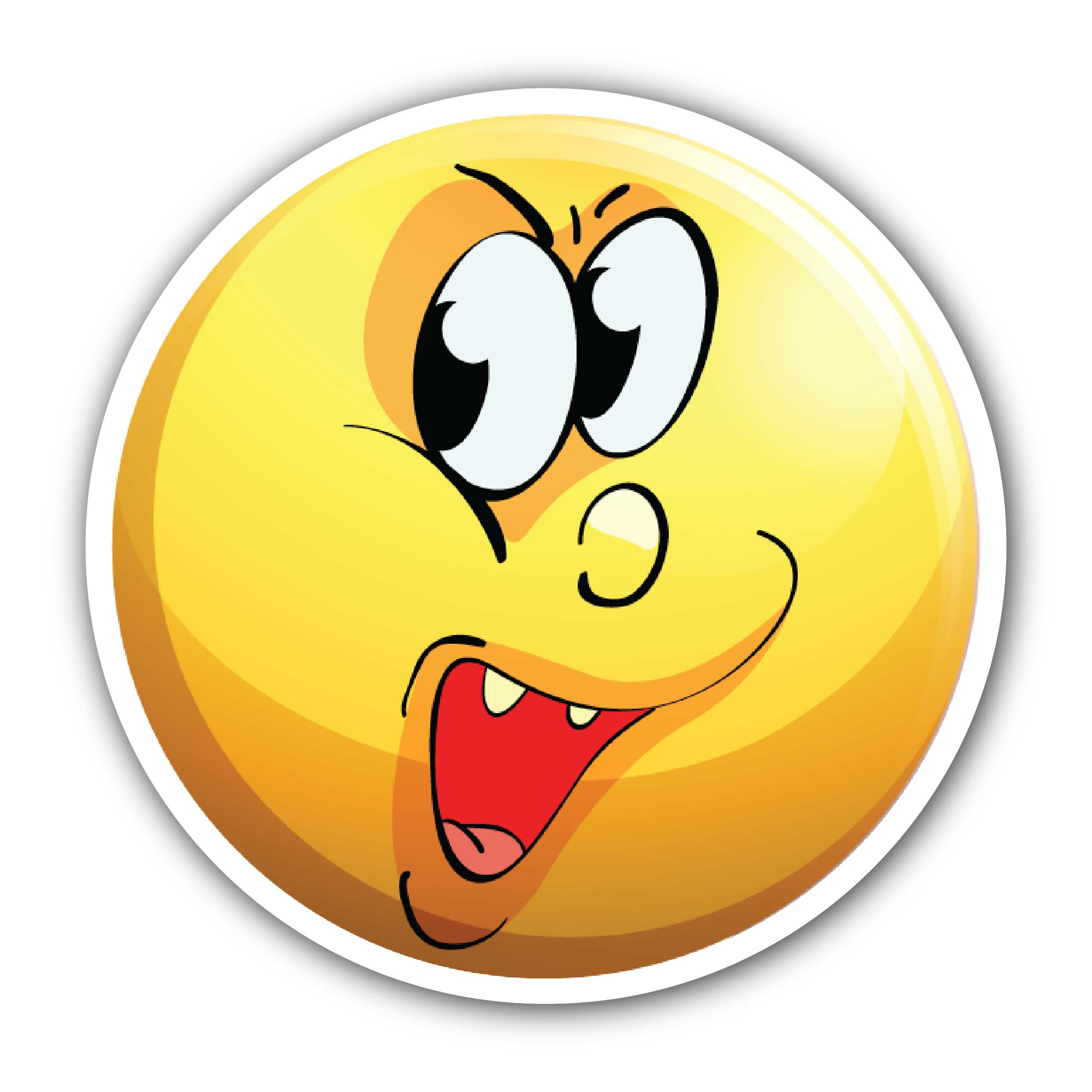 Sneaky Smile face Sticker, Waterproof Vinyl Decal Sticker Indoor Or Outdoor 2 (Pieces) 3" and 5"