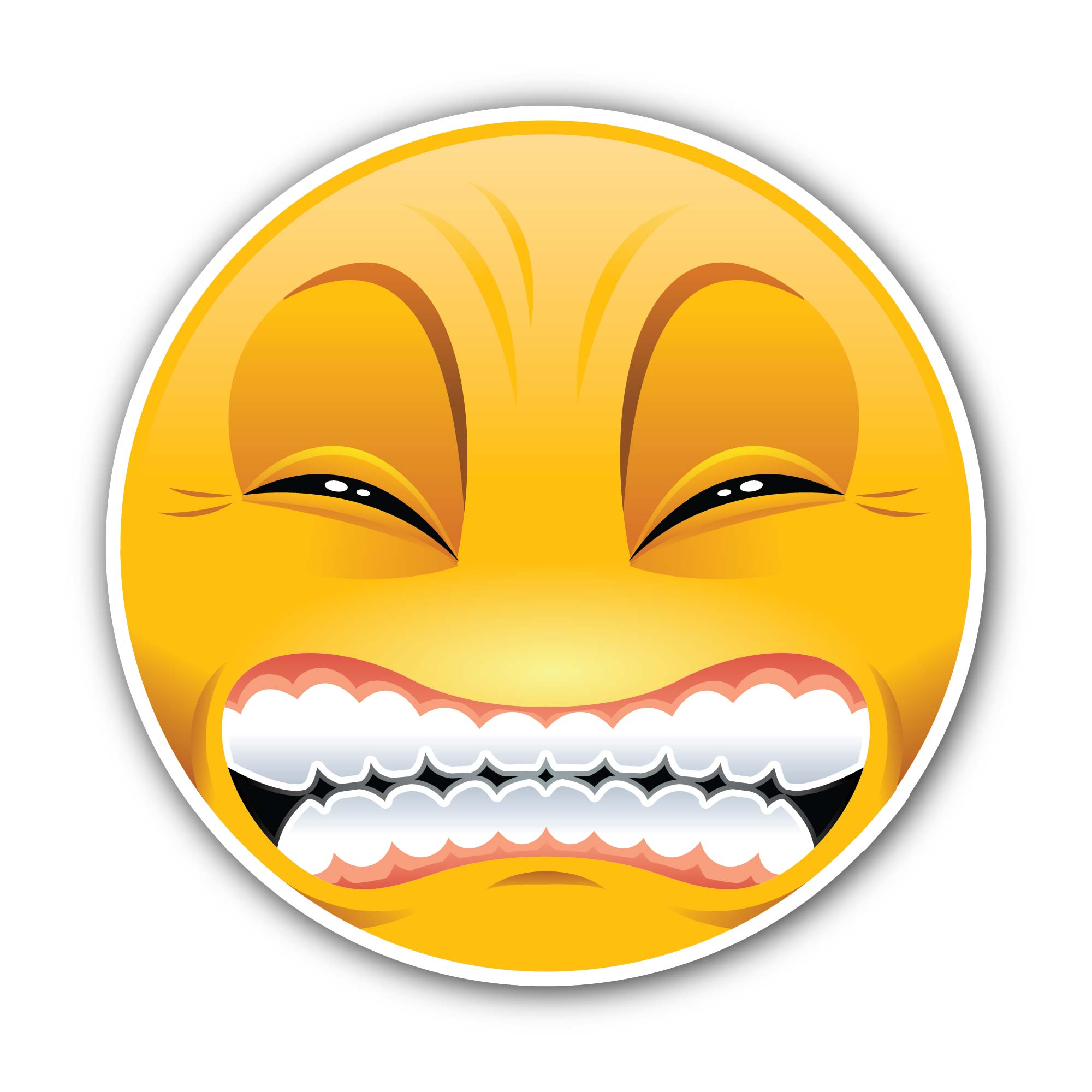 Mischievous Emoji Face Sticker, Waterproof Vinyl Decal Sticker Indoor Or Outdoor 2 (Pieces) 3" and 5"