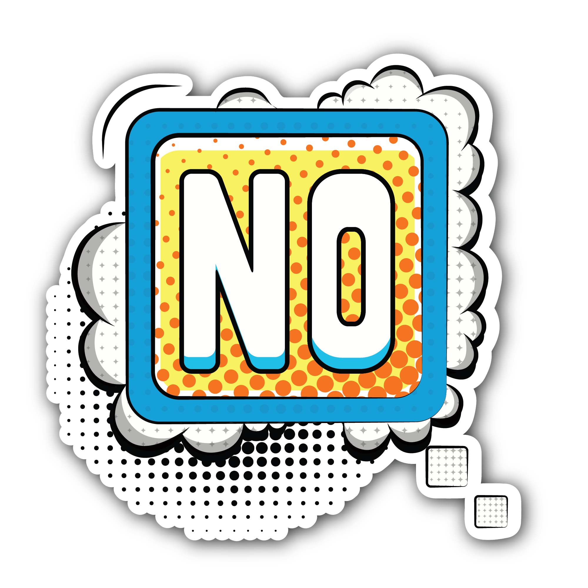 Comic Speech Bubble No Sticker, Waterproof Vinyl Decal Sticker Indoor Or Outdoor 2 (Pieces) 3" and 5"